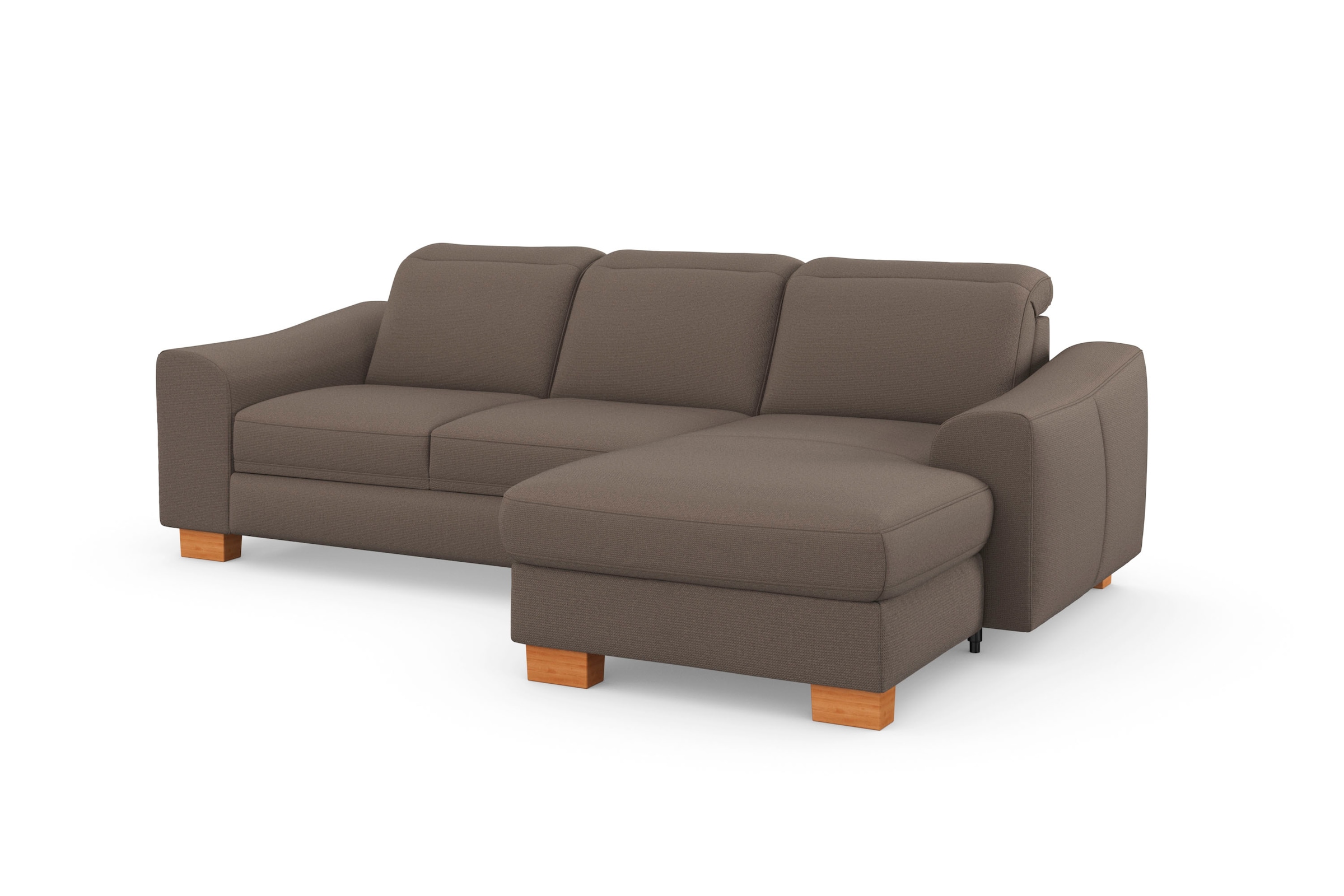 sit&more Ecksofa »Dundee L-Form«, mit Federkern und Massivholzfüßen, wahlweise mit Kopfteilverstellung