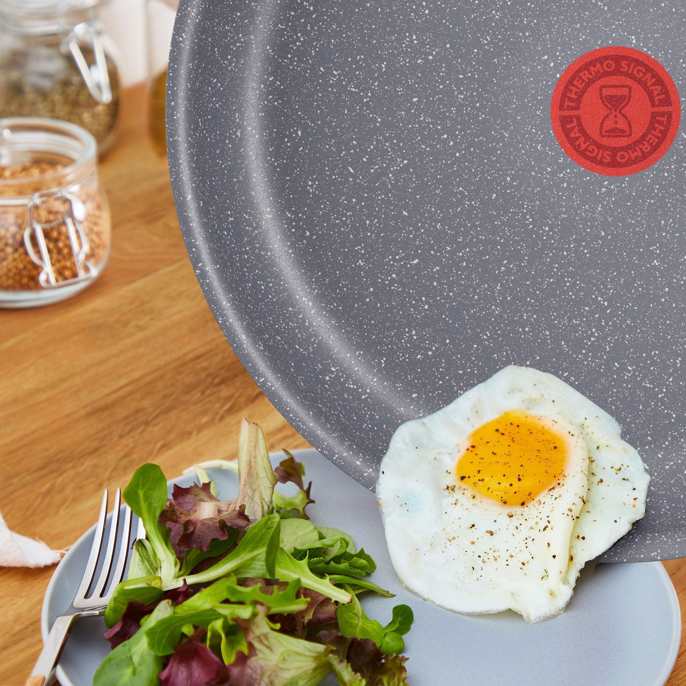 Tefal Pfannen-Set »Healthy Chef«, Aluminium, (Set, 2 tlg., je 1 Pfanne Ø 24 und 28 cm), Mineralia+ Antihaftversiegelung, Thermo-Signal, Induktion
