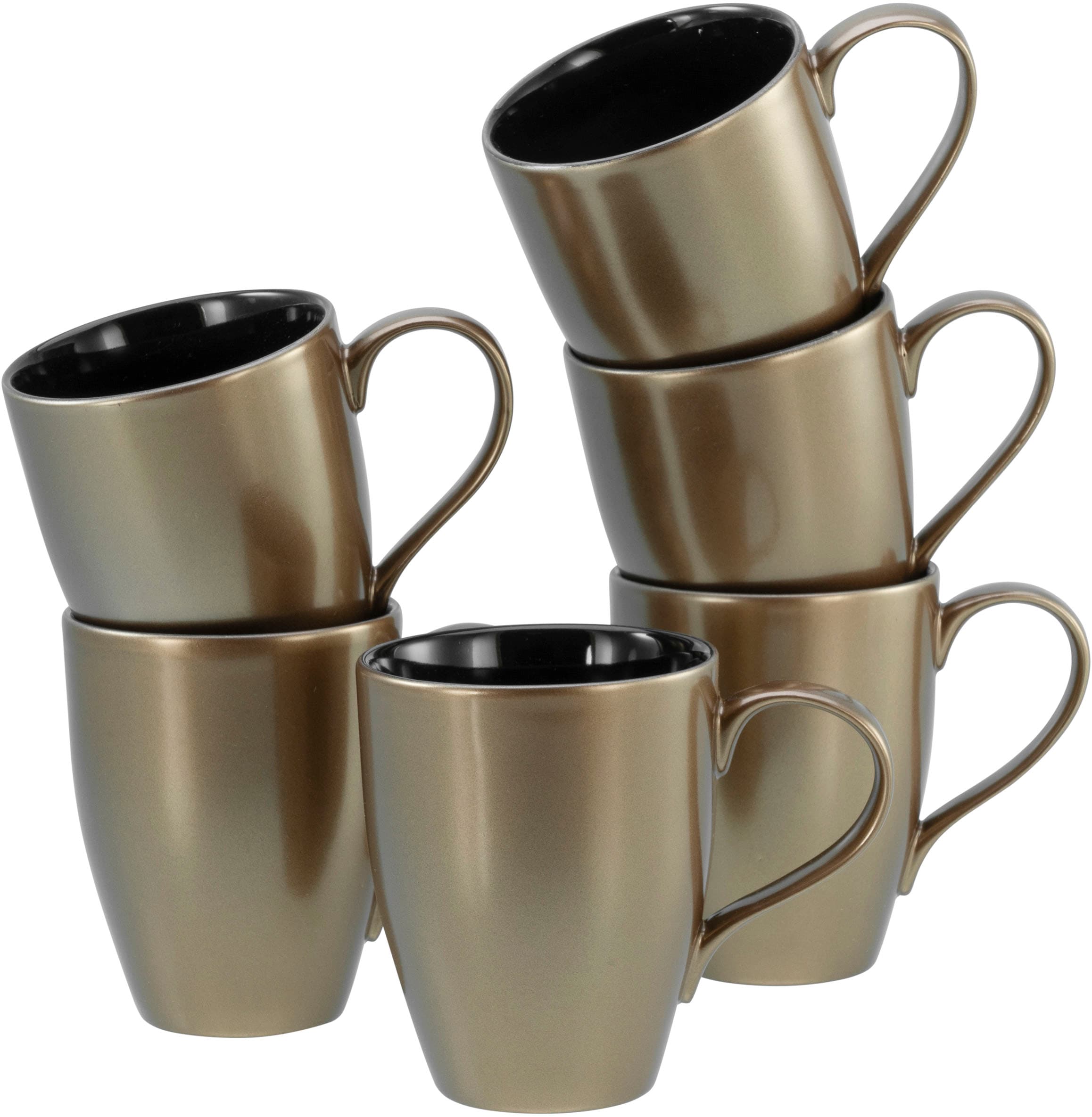 CreaTable Becher »Golden Days Schwarz, Becherset, 6-tlg.« Goldfarbene Spezi günstig online kaufen
