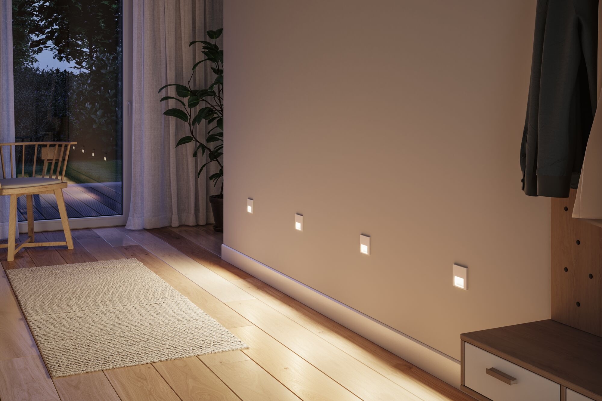 Paulmann LED Einbauleuchte »LED Wandeinbauleuchte Tsaro eckig 80x36mm«, 1 flammig
