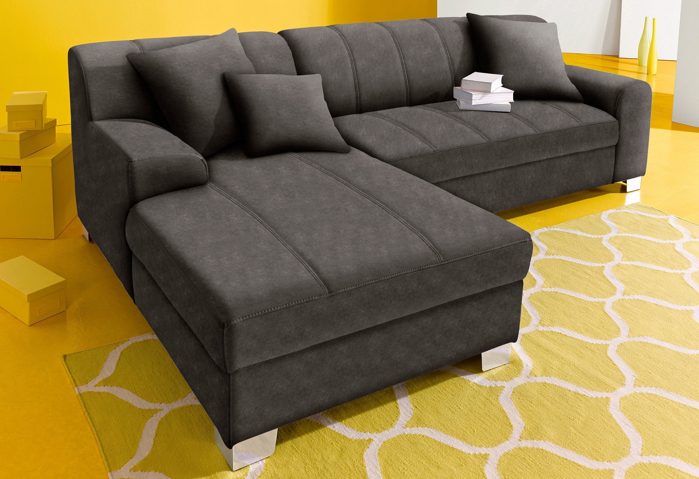 DOMO collection Ecksofa »Turah incl. Zierkissen, moderne Steppung, auch in günstig online kaufen