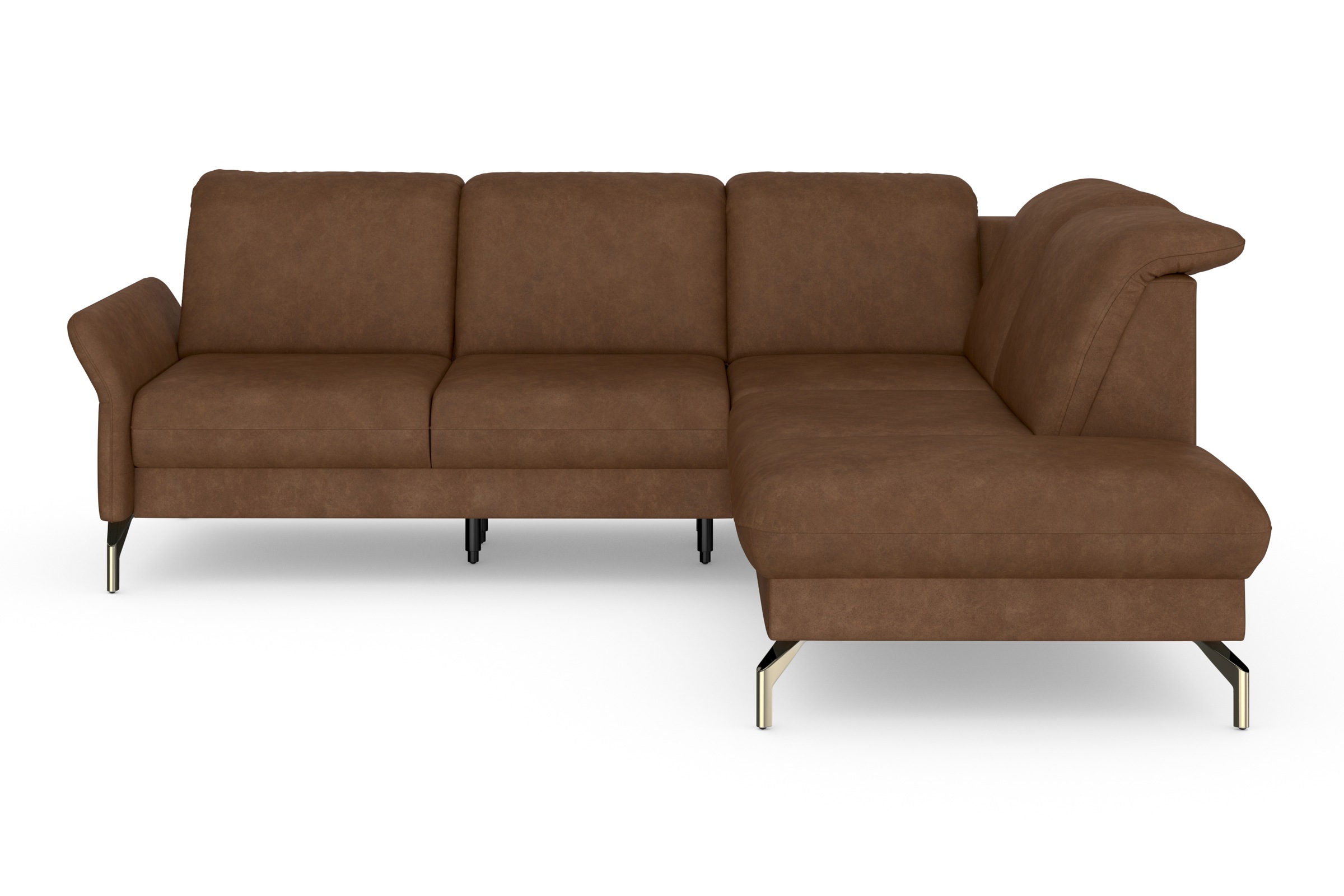 sit&more Ecksofa »Fashion L-Form«, wahlweise mit Kopfteilverstellung, Vorziehsitz, motorisch, Nickelfüße
