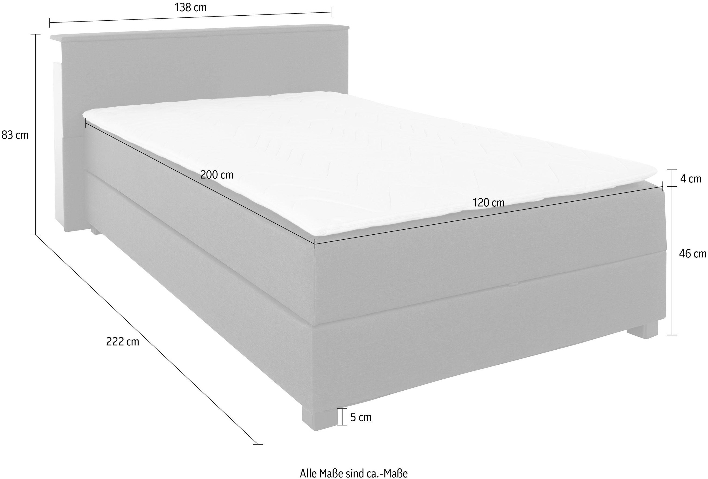 11. Bild von Breckle Northeim Boxspringbett, mit ausziehbarem Regal, Topper und Bettkasten