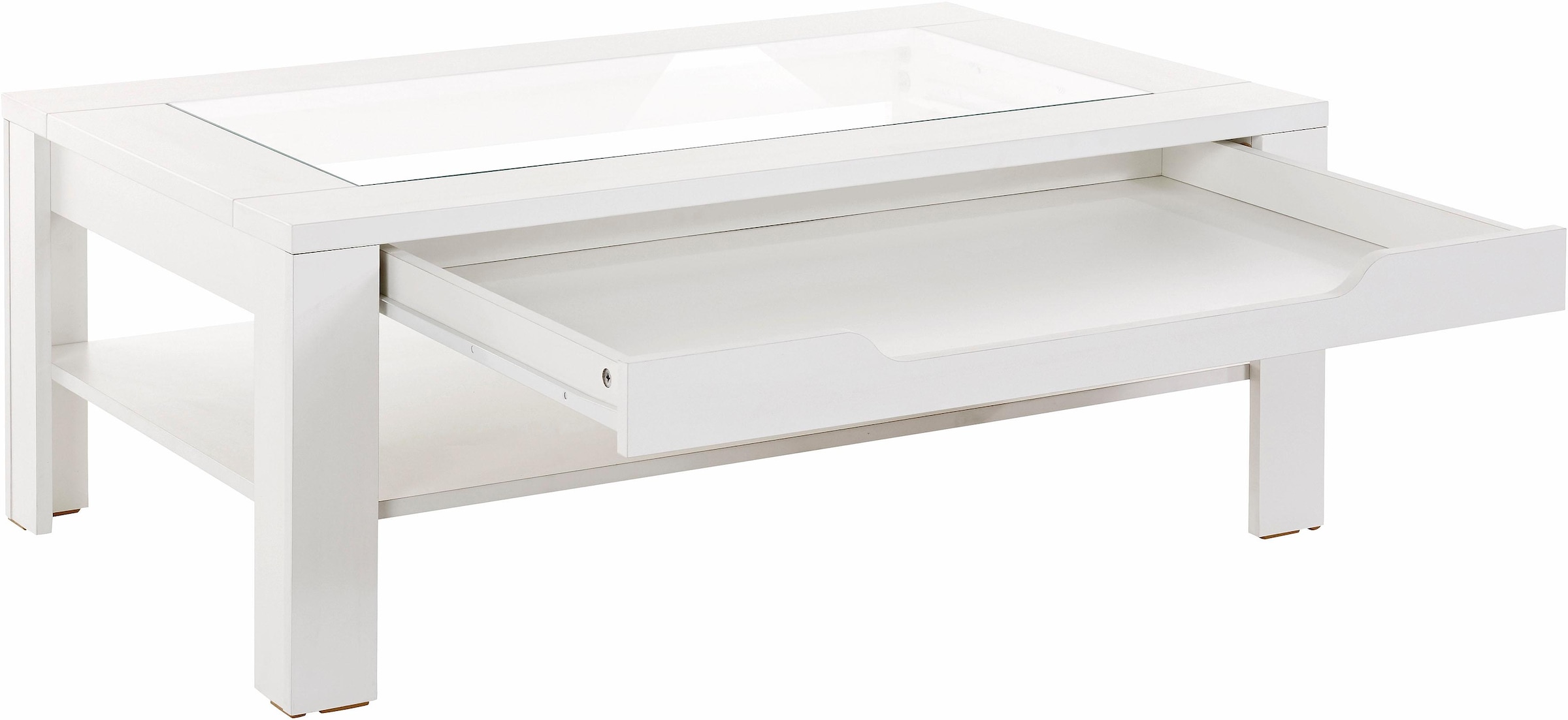 Homexperts Couchtisch, mit Glaseinsatz und Schubkasten