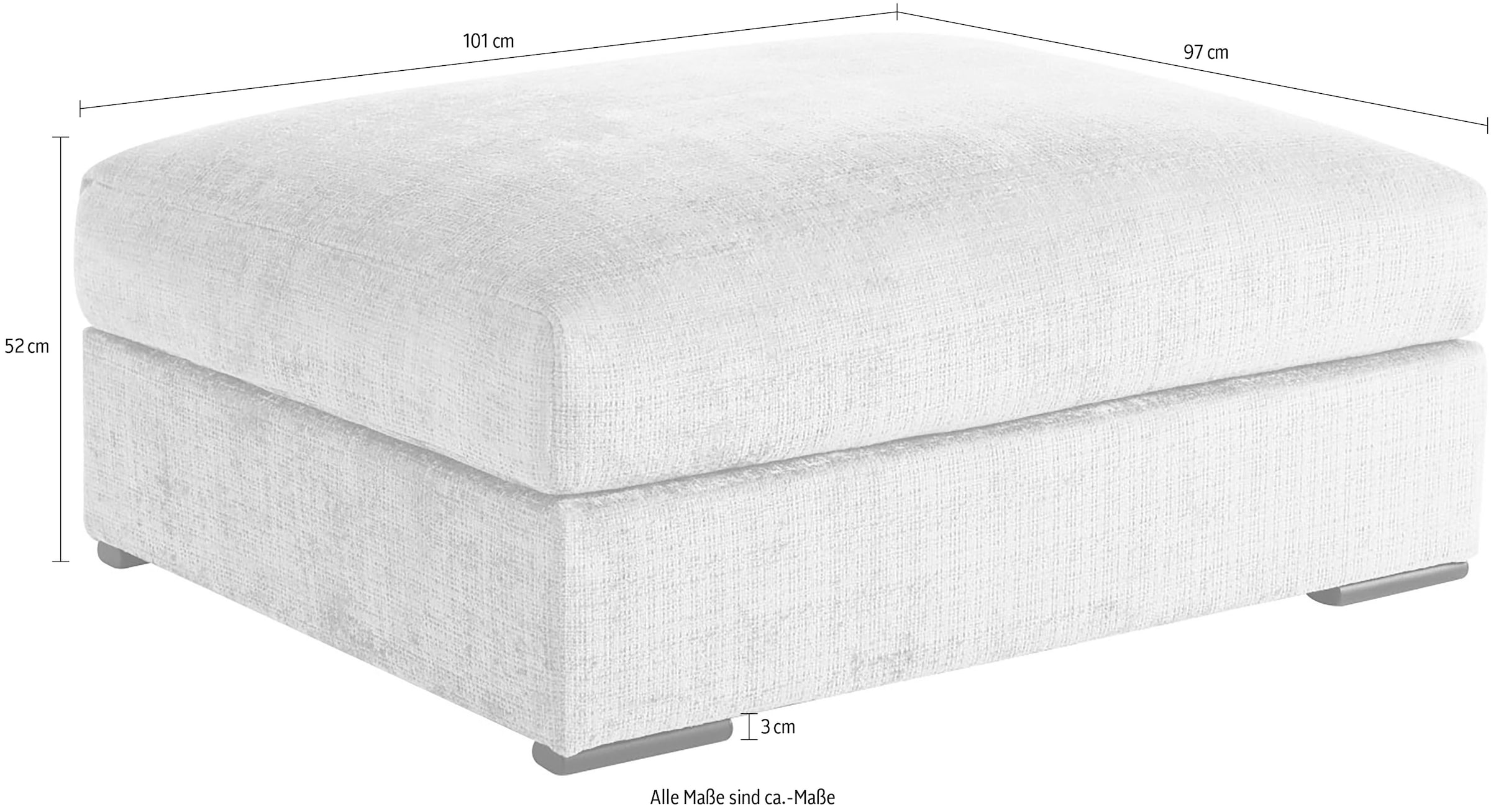 Home affaire Polsterhocker »Casa XL, B: 101 cm« Mega-Hocker, in Cord oder Chenille-Struktur, Federkern