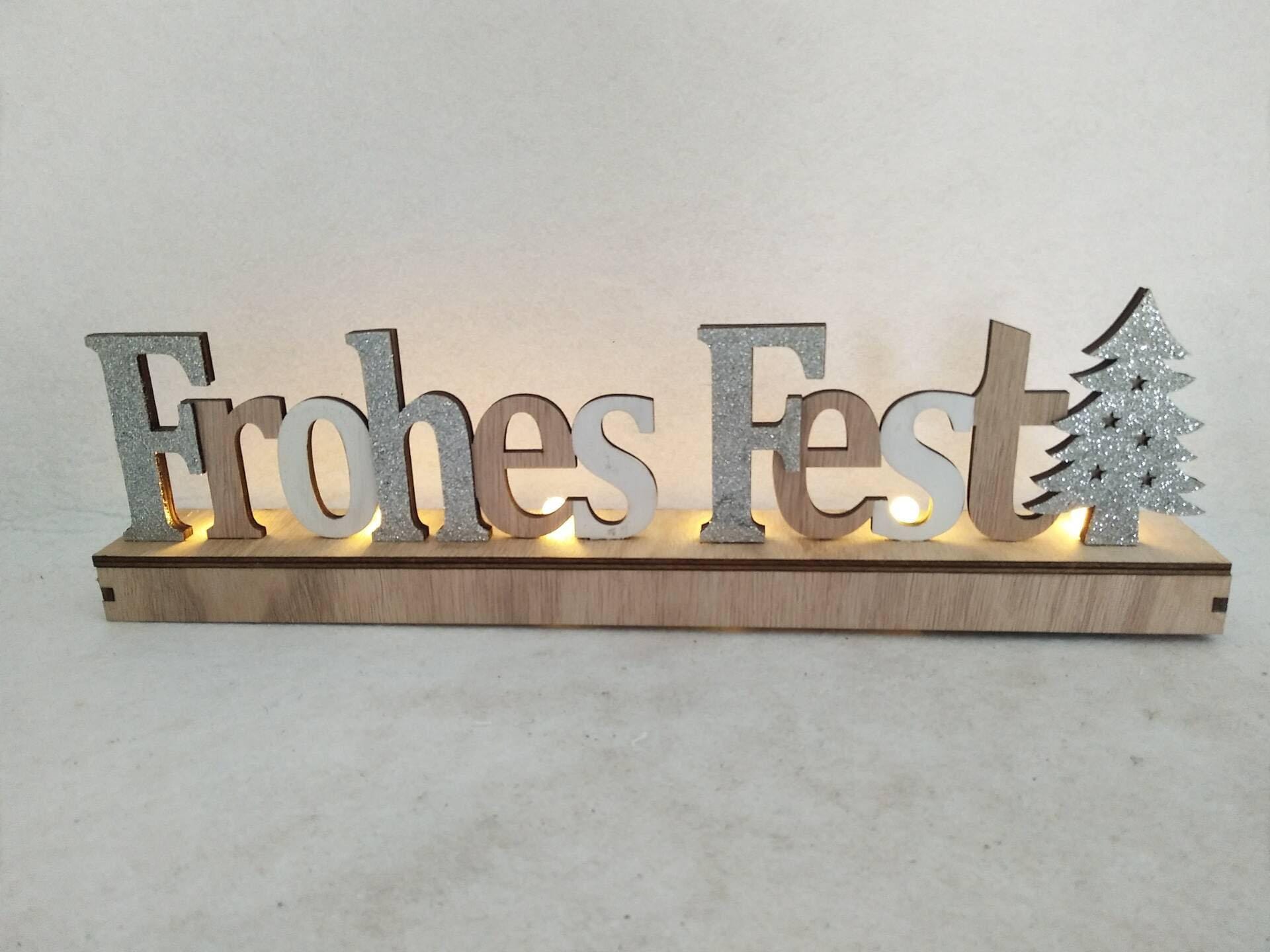 my home Deko-Schriftzug »Frohes Fest, Weihnachtsdeko«, mit LED