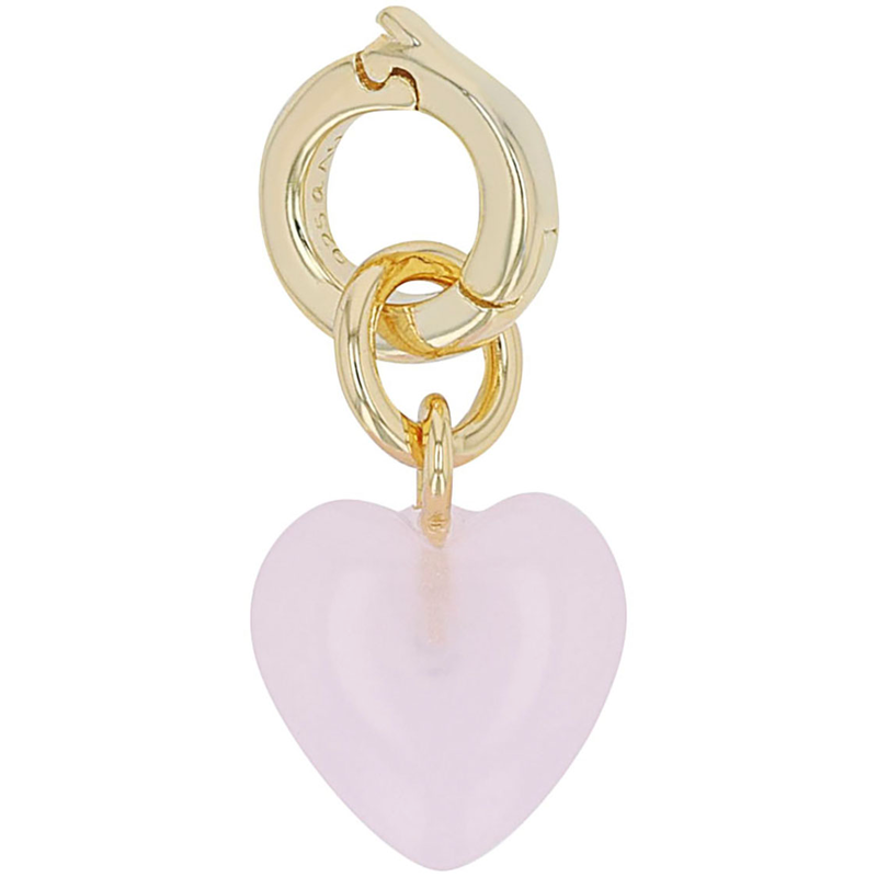 AMOR Charm Herz »2038479« mit Glasstein gelbgoldfarben-rosa + rosa Geschmackvoller Charm-Anhänger "Herz" von Amor für Damen