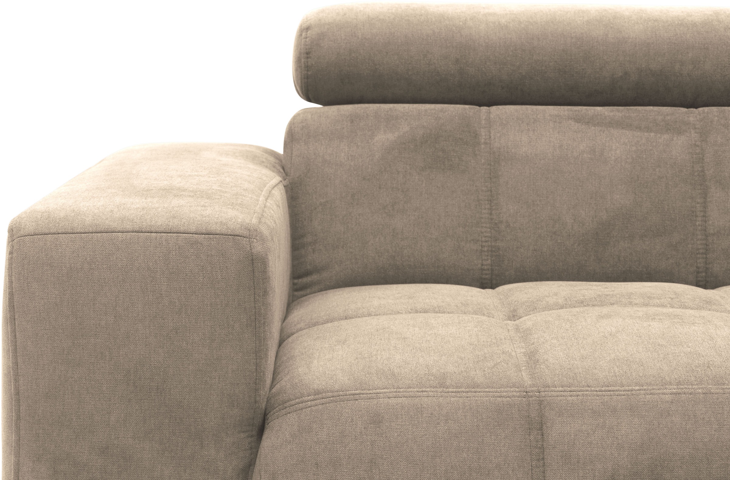 DOMO collection Ecksofa »Trento L-Form, mit Kufenfuß oder Einzelfuß«, wahlweise mit Kopfteilverstellung, Recamiere links/rechts bestellbar
