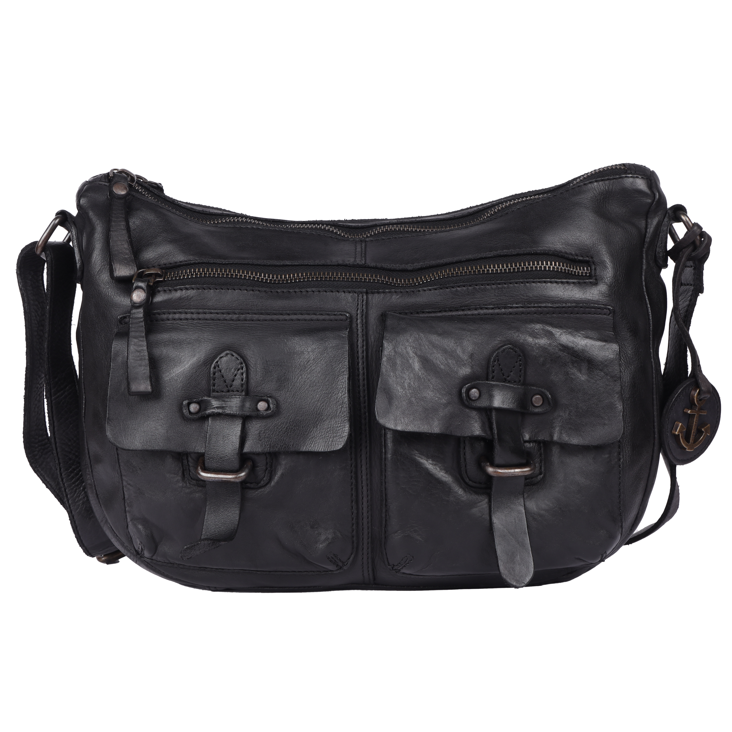 Handtasche Emerson, Gr. B/H/T: 36 cm x 19 cm x 11 cm, ash