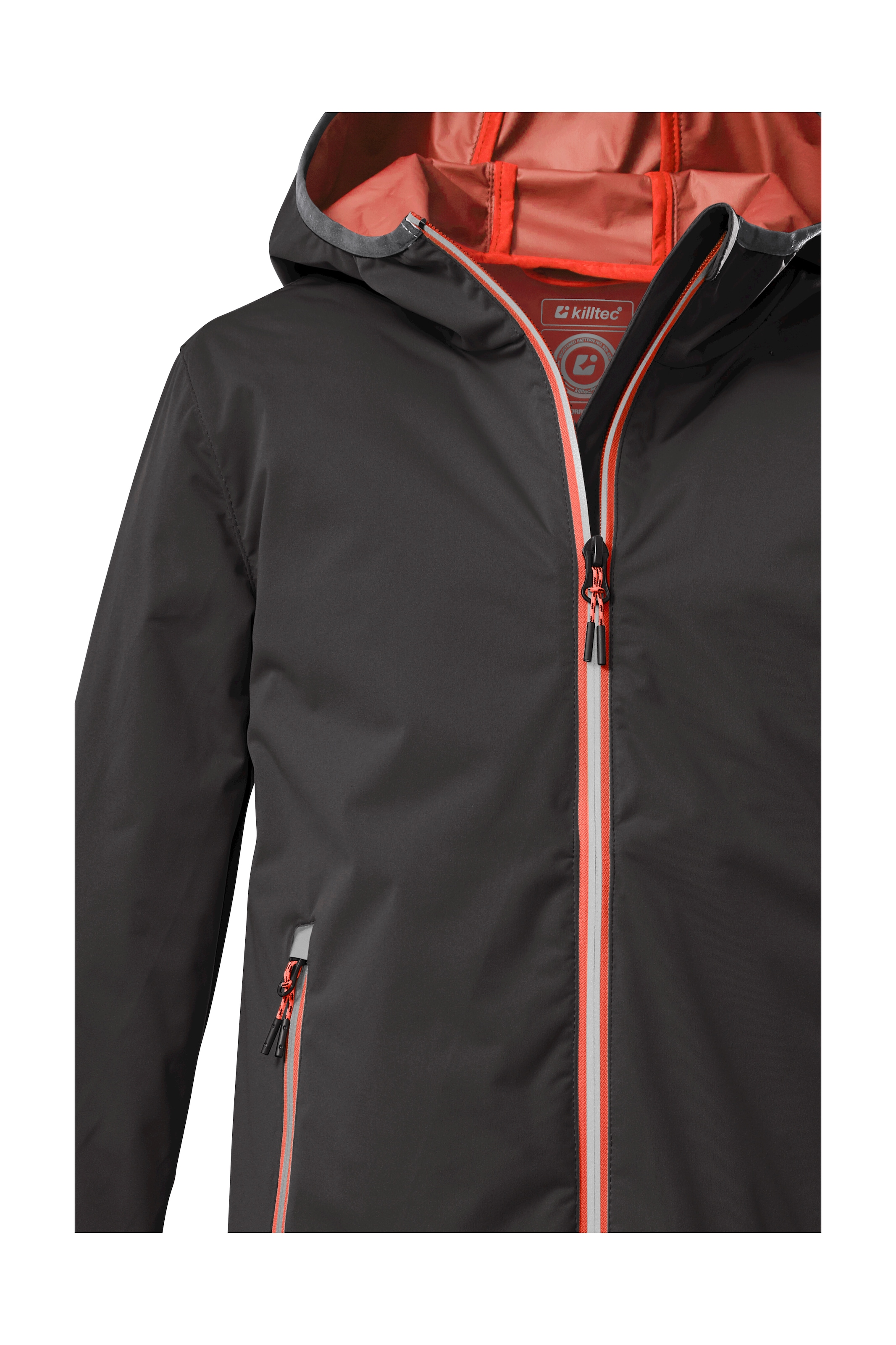 Killtec Outdoorjacke »KOS 230 BYS JCKT«, Packbare, 100% wasserdichte Jacke mit Kapuze und reflektierenden Elementen