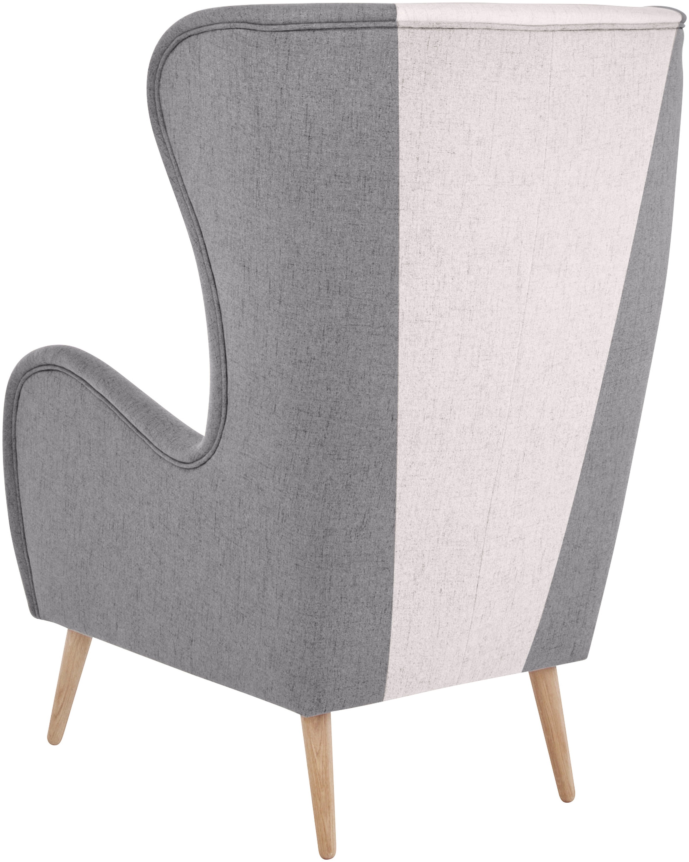 Guido Maria Kretschmer Home&Living Sessel »Salla Bezug Bouclé oder Struktur fein, Ohrensessel«, wahlweise mit oder ohne Hocker; großer Sessel: Maße B/T/H: 78/94/118cm