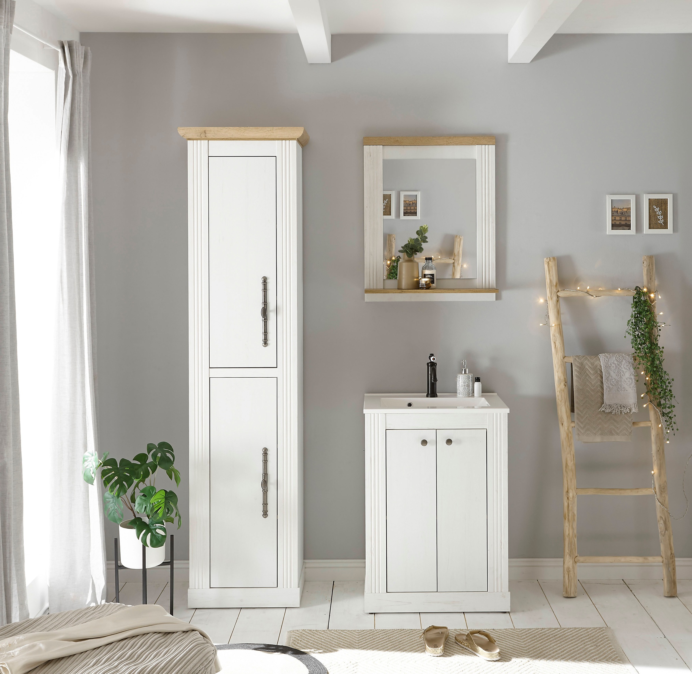 Home affaire Badmöbel-Set »WESTMINSTER, Bad im Landhausstil, 3-teiliges Bad günstig online kaufen