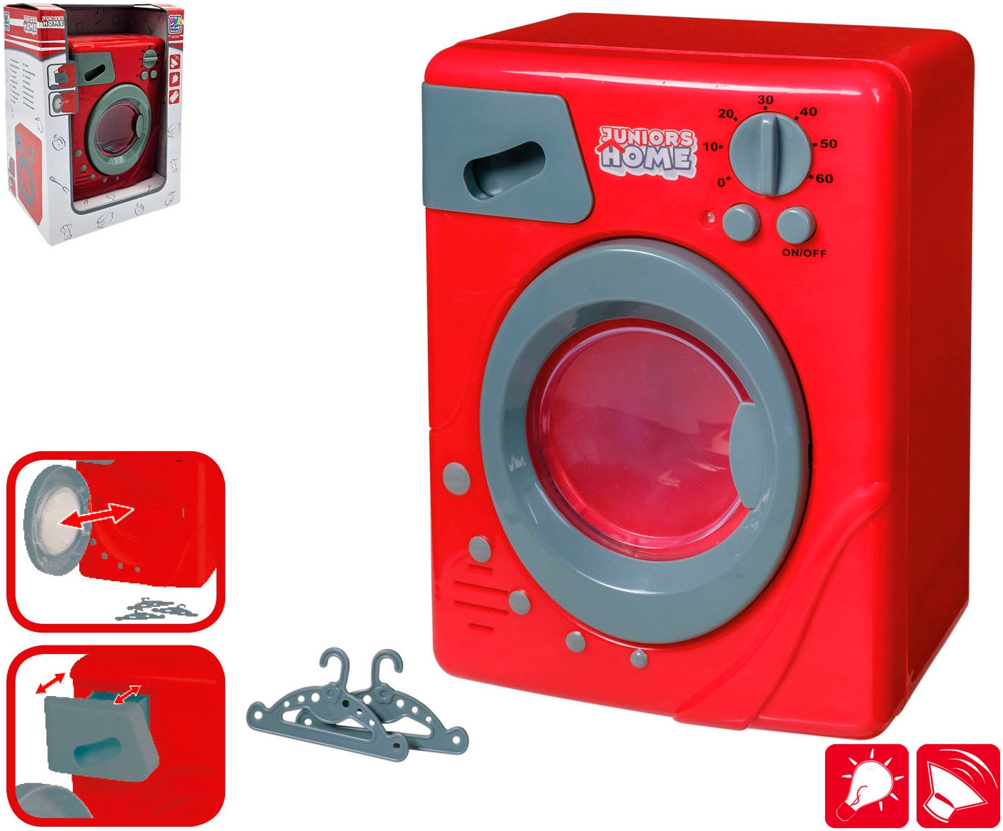 Happy People Kinder-Haushaltsset »Waschmaschine und Bügeleisen«, mit Licht- und Soundeffekt