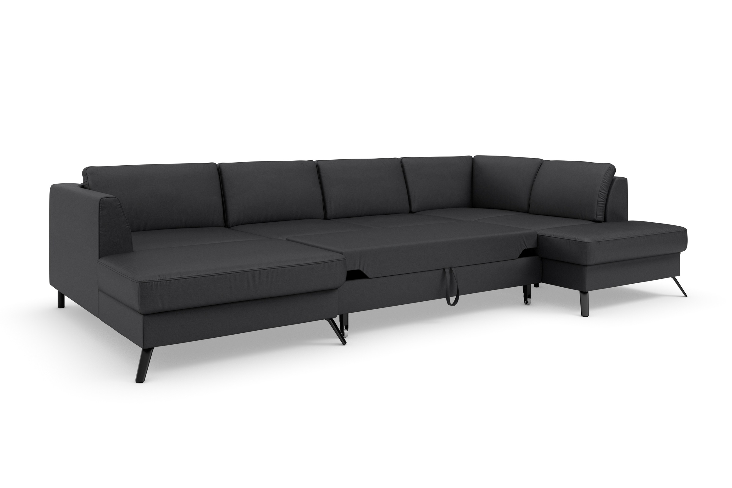 sit&more Wohnlandschaft »Olsen U-Form«, inklusive Sitztiefenverstellung, wahlweise mit Bettfunktion, 15cm hoch