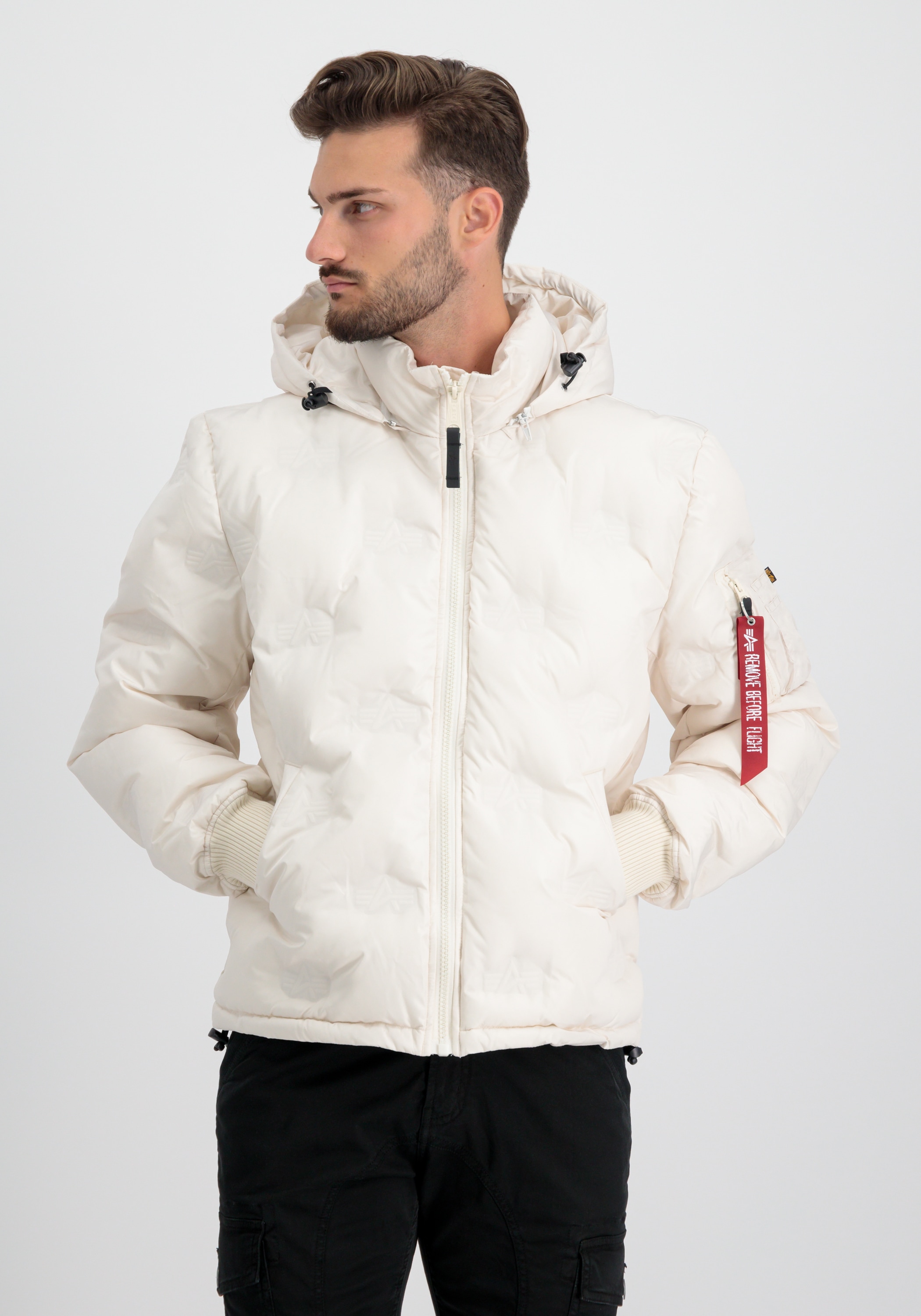 Alpha Industries Winterjacke »Alpha Industries Men - Cold Weather Jackets Hooded Logo Puffer«