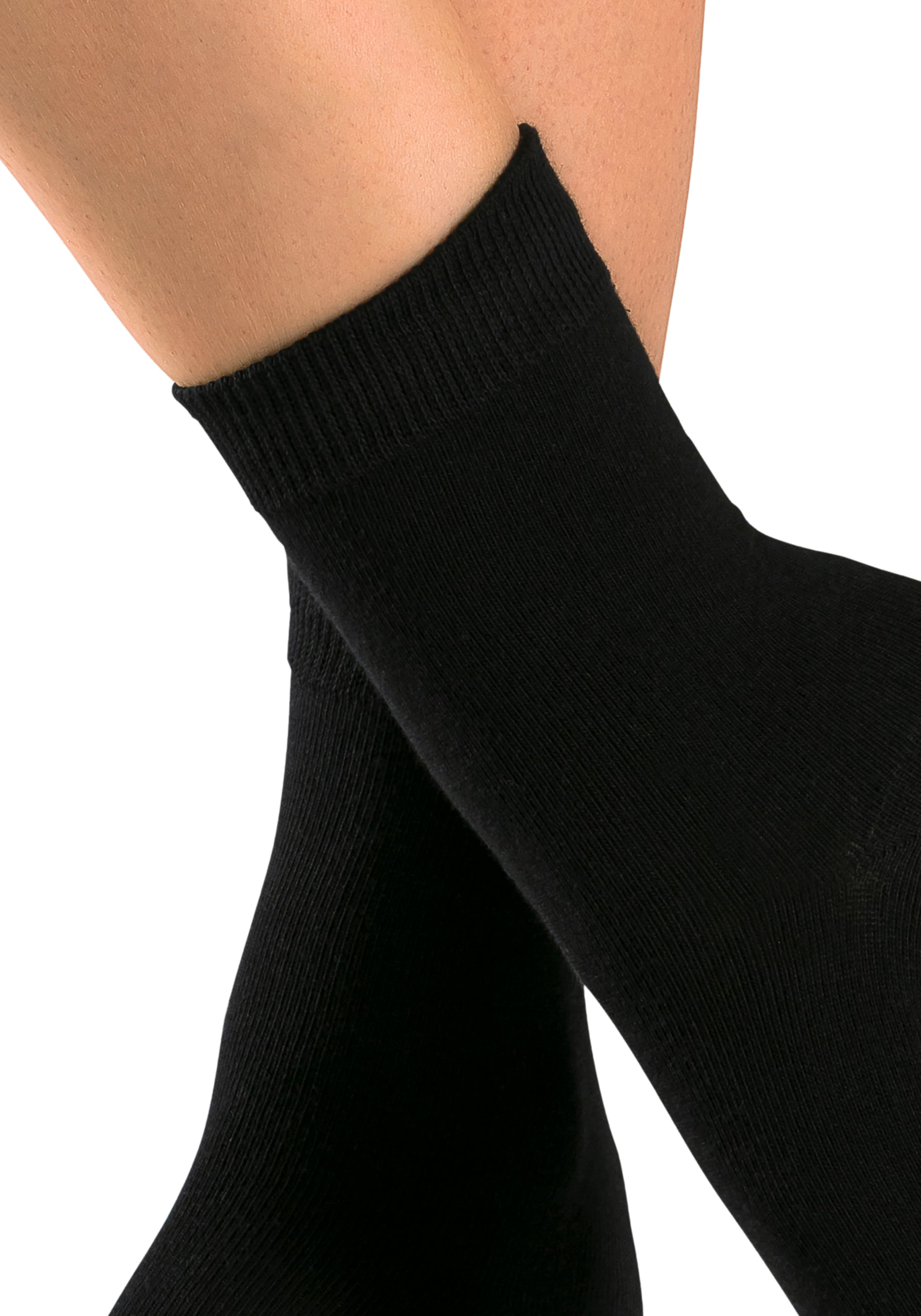 H.I.S Basicsocken, (Packung, 7 Paar), mit eingestrickter farbiger Spitzennaht