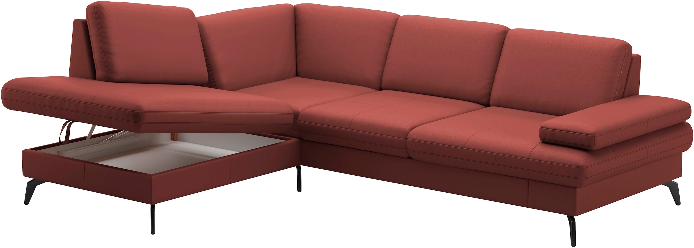 sit&more Ecksofa »Morris L-Form, inkl. Sitztiefenverstellung«, wahlweise mit Armteilverstellung, Bettfunktion & Bettkasten