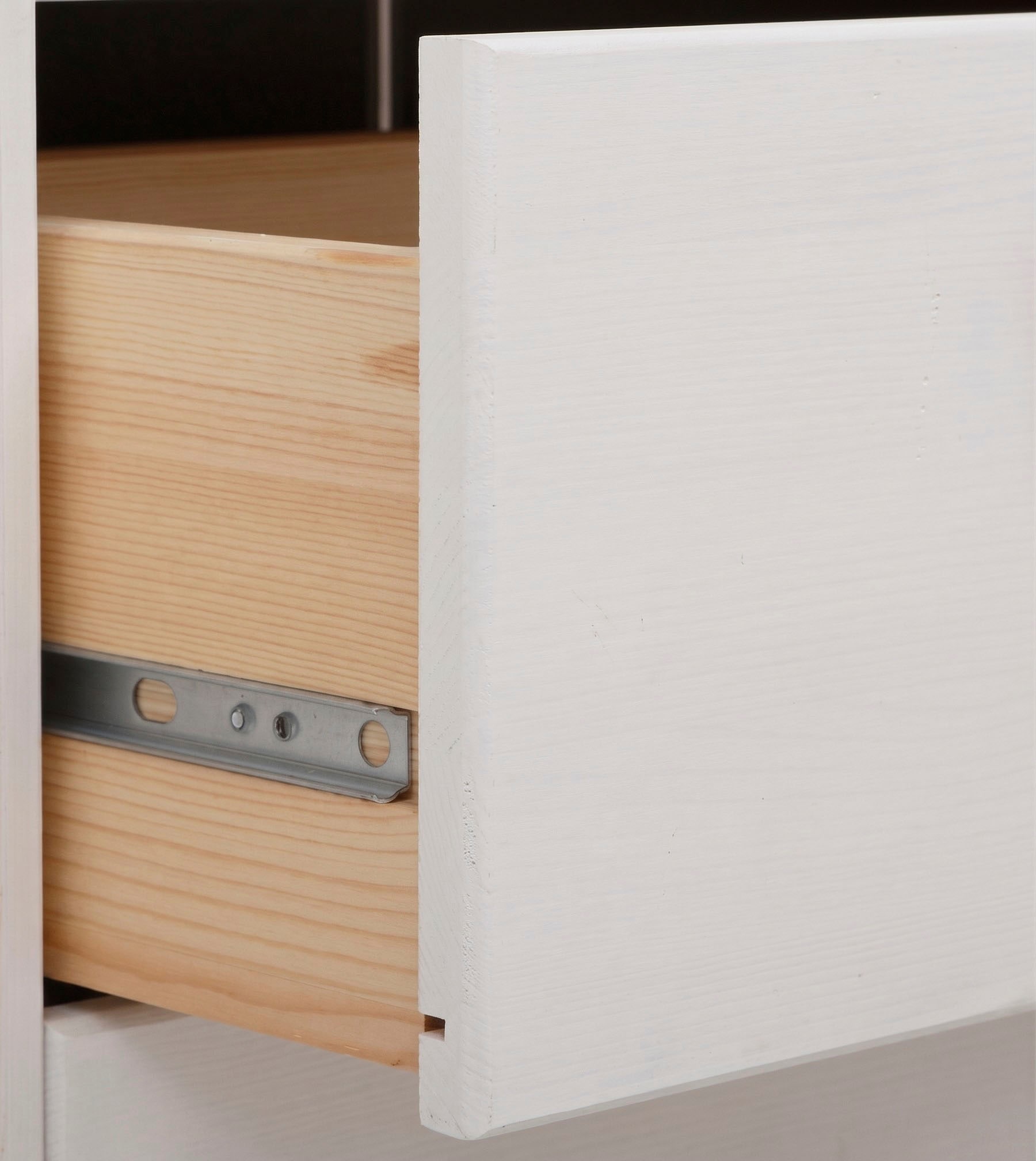OTTO home Buffet »Mikkeli Küchenbuffet mit 2 Glastüren, Metallgriffe« aus massiver FSC®-zertifizierter Kiefer, moderner Landhausstil