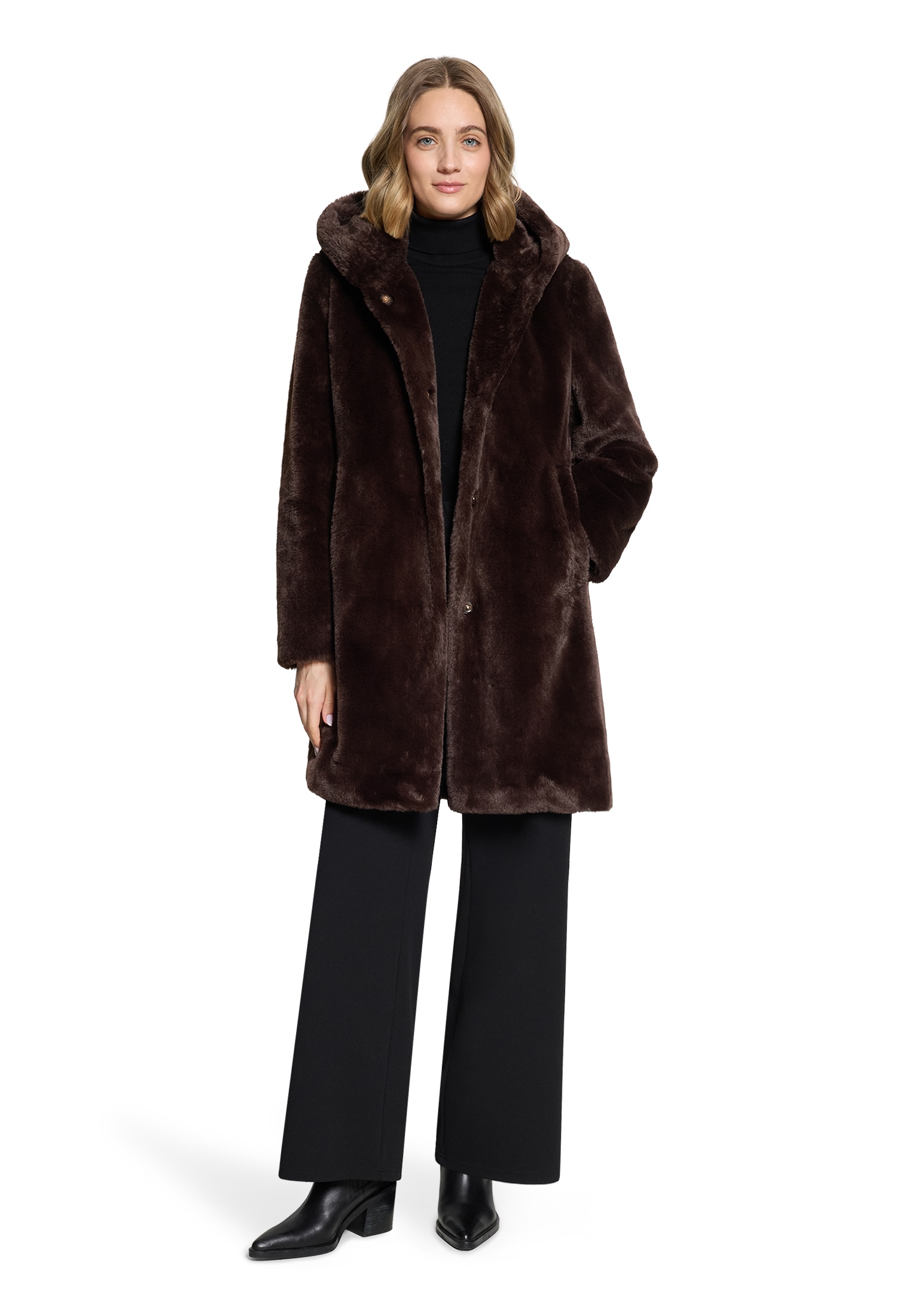 Betty Barclay Plüschjacke mit Kapuze mit Kapuze