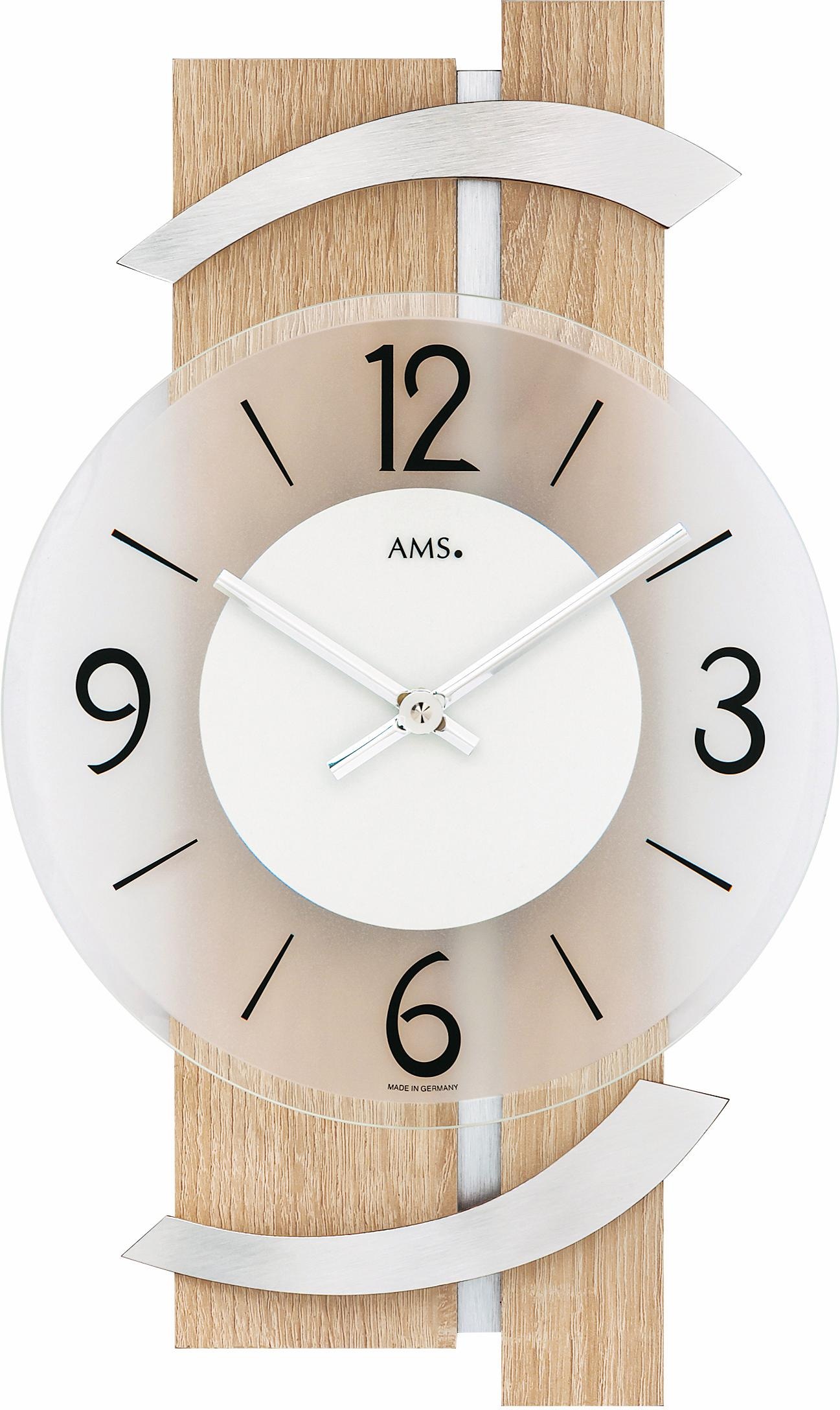 AMS Wanduhr »W9546«, Quarzuhr,Holz,Wohnzimmer,Esszimmer,Küche,Arbeitszimmer günstig online kaufen