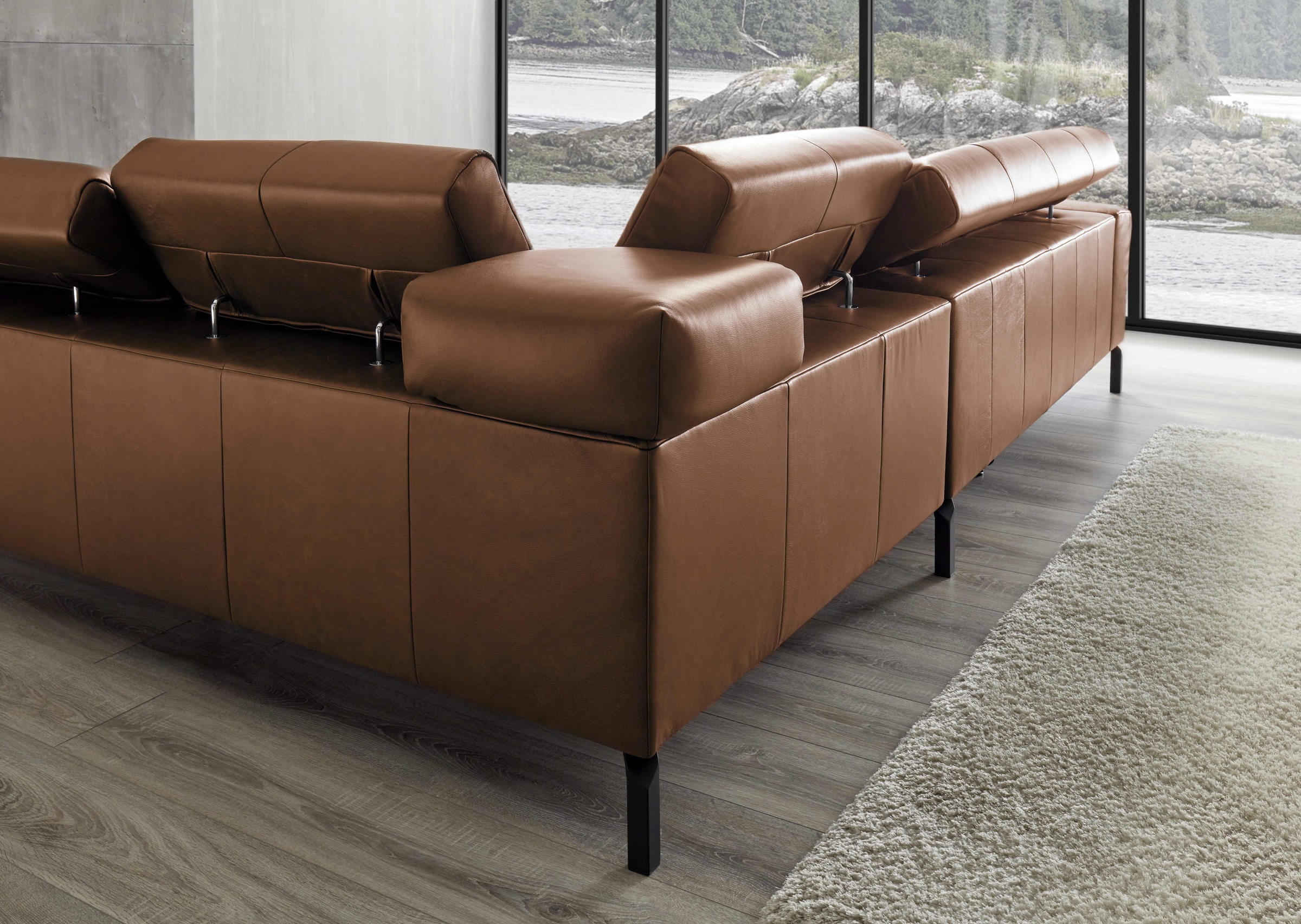 Places of Style Ecksofa »Claya, L-Form, incl. Kopfteilverstellung, Breite 276 cm«, wahlweise elektrischer Sitzvorzug