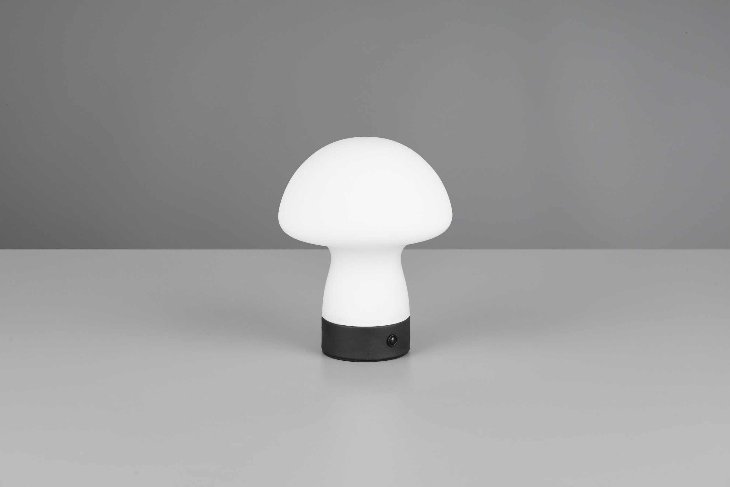 REALITY Leuchten LED Tischleuchte »DOOLEY, Akku LED Tischlampe aus Glas, Höhe 18 cm Ø 14cm, IP20 1,5W LED«, 1 flammig, Leuchtmittel LED-Board | LED fest integriert, 140 Lumen 3000K warmweiß, Touchdimmer, USB-Ladeanschluss