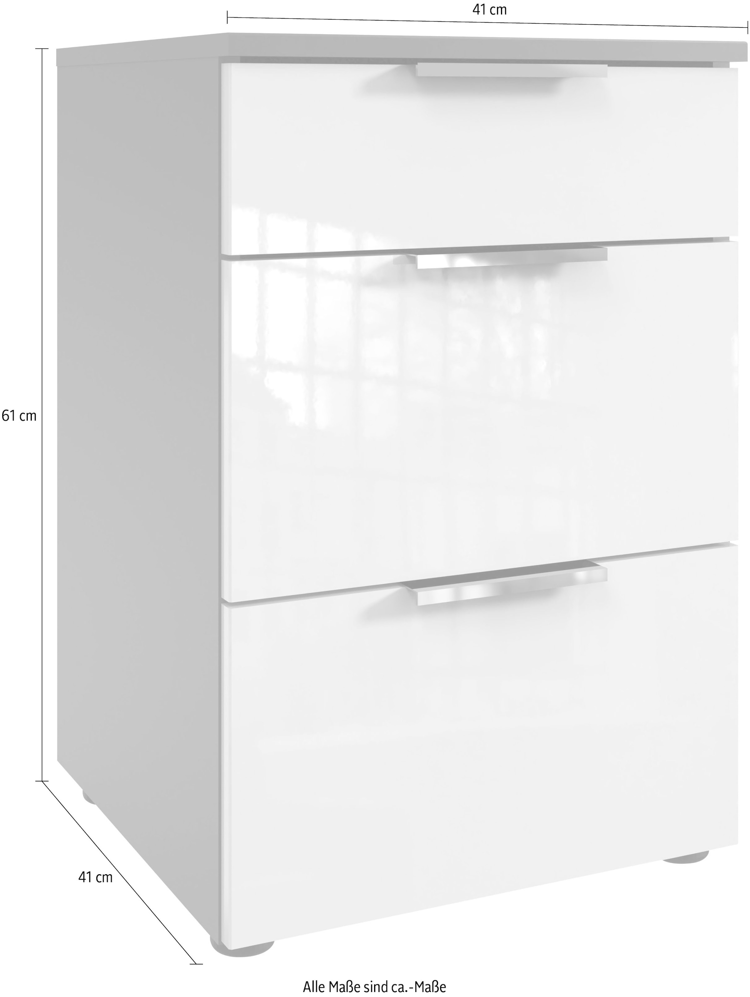 Wimex Nachtkommode »level36 D by fresh to go« mit soft-close Funktion und Lackfronten, 3 Schubladen