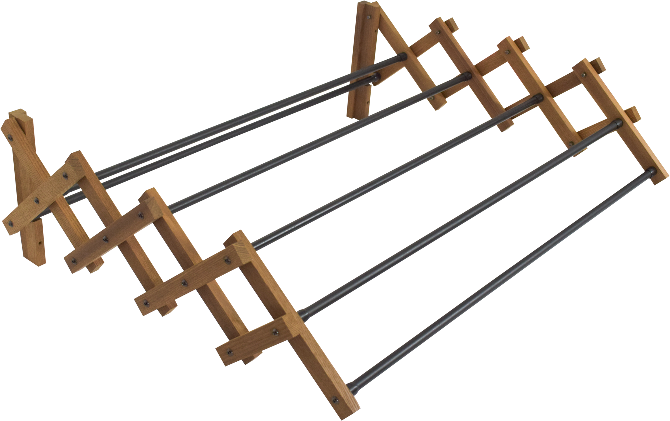 Bischof Wandwäschetrockner faltbarer und stabiler Rahmen aus Eschenholz, 6 Trockenstäbe