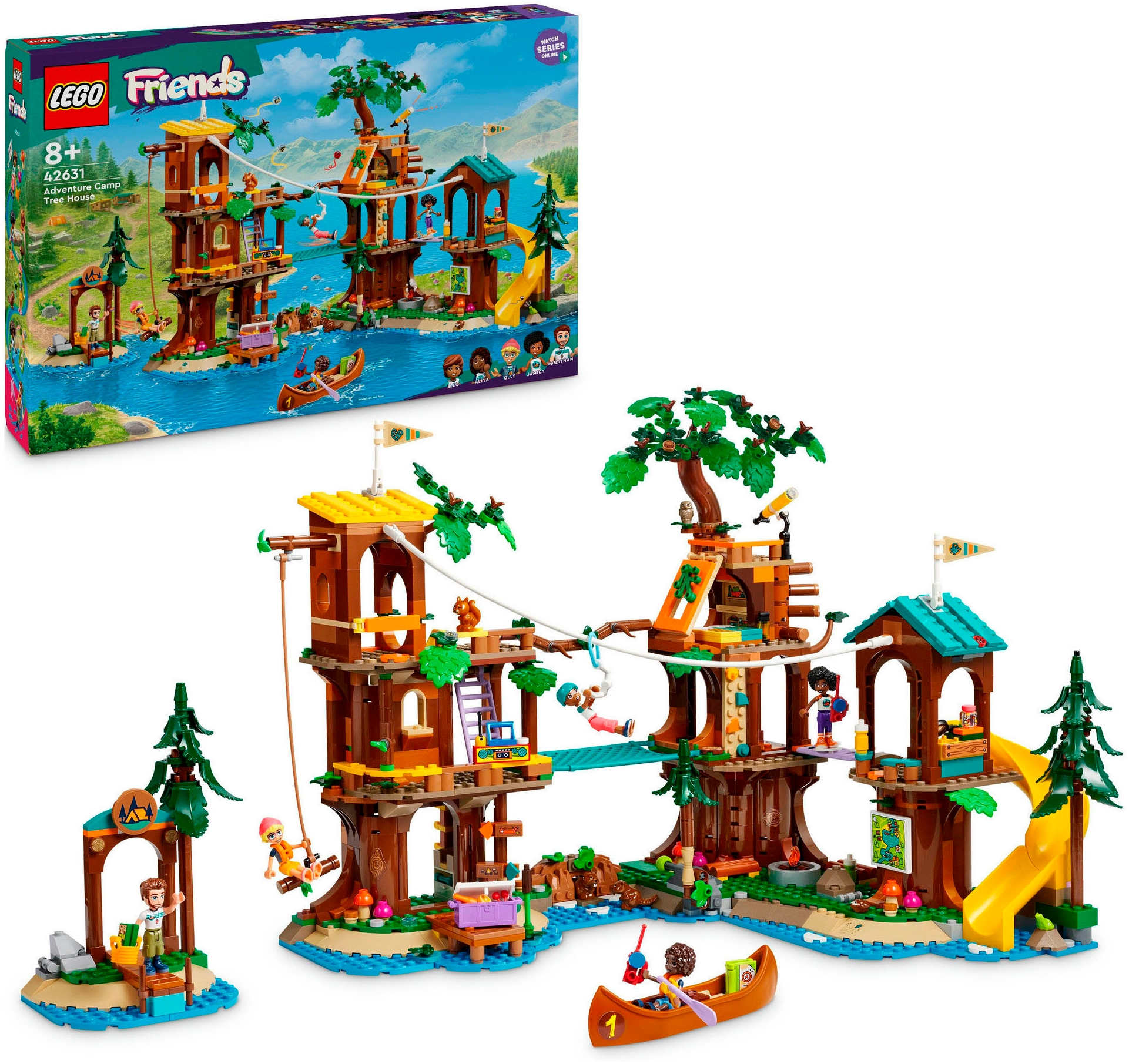 Konstruktionsspielsteine »Baumhaus im Abenteuercamp (42631), LEGO Friends«, (1128...