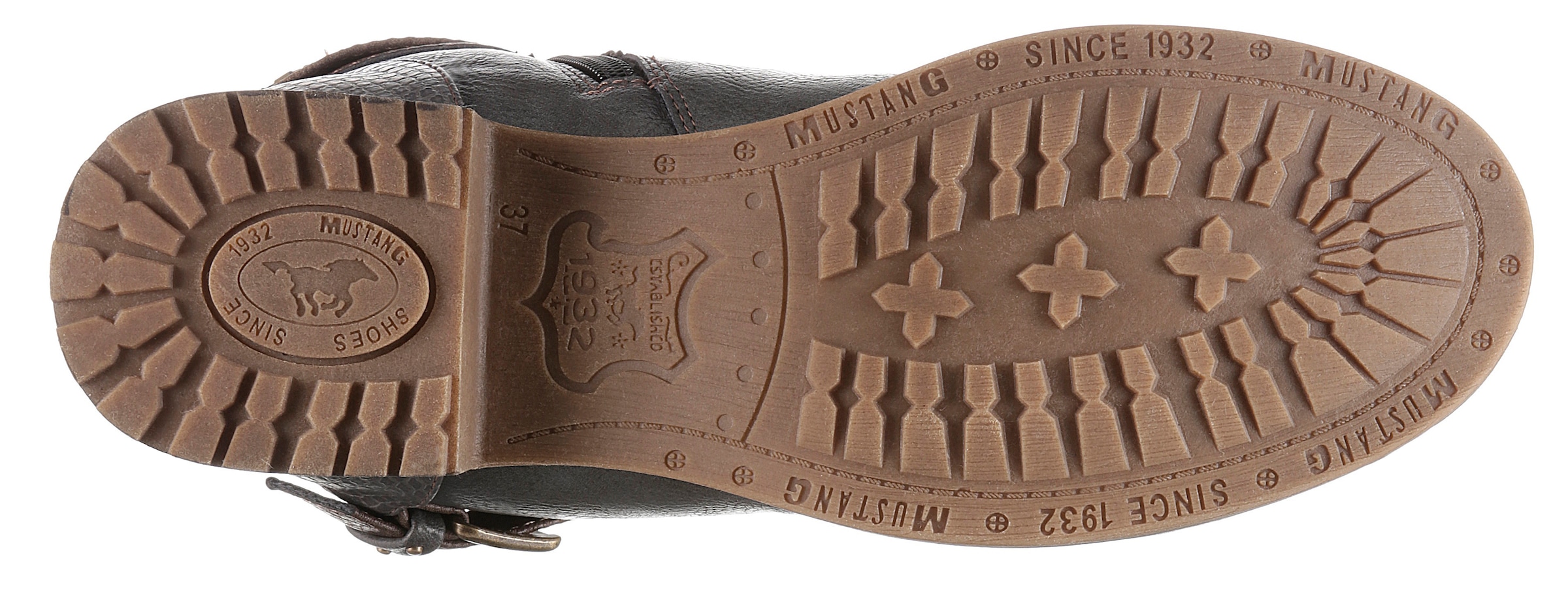 Mustang Shoes Winterstiefel, Stiefelette, Winterboots mit Zierschnallen am slouchy Schaft