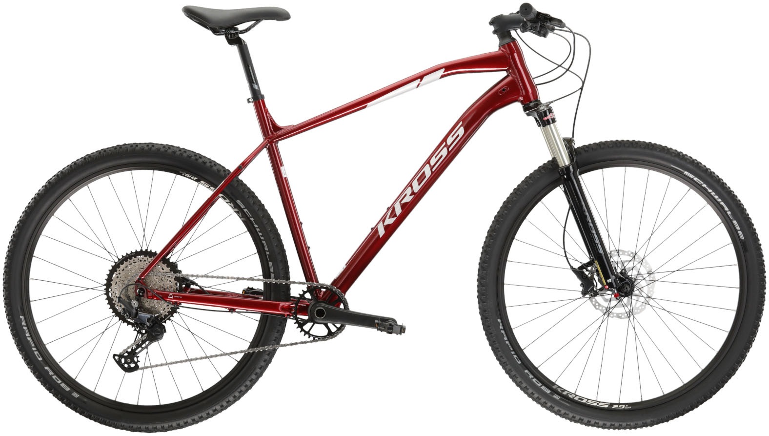 KROSS Mountainbike »MTB Hardtail Level 6.0 29" rot 12 Gänge« 12 Gang Shimano DEORE M6100 Schaltwerk Kettenschaltung rot+schwarz