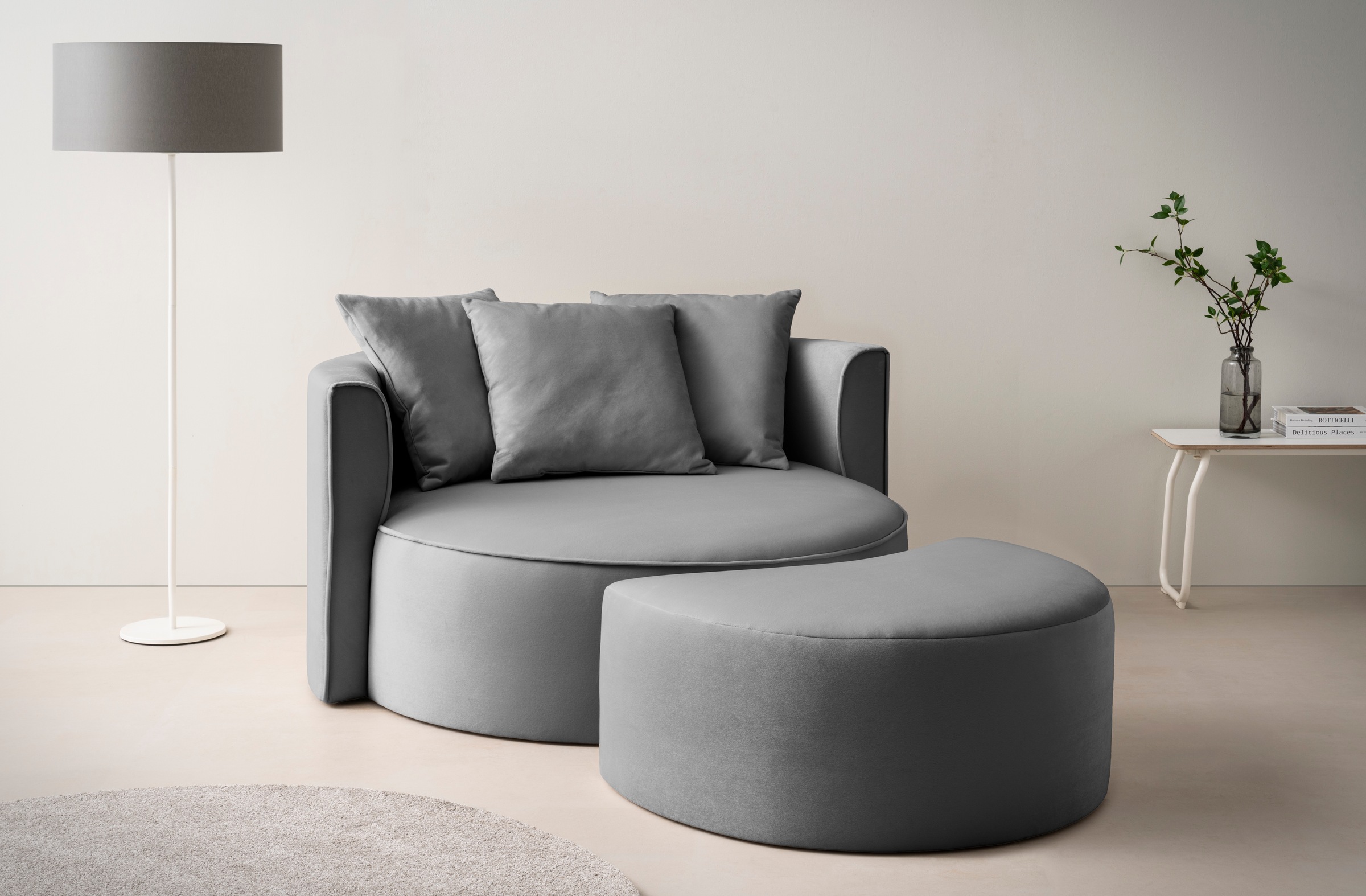 LeGer Home by Lena Gercke XXL-Sessel »ISALIE, Rundsessel mit Hocker, Lesese günstig online kaufen