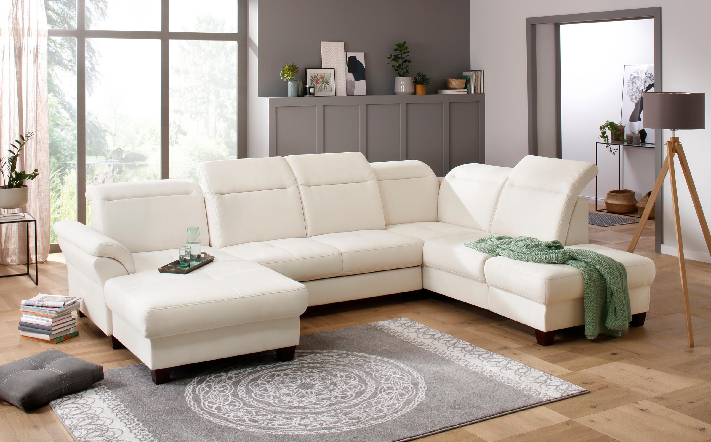 Home affaire Wohnlandschaft »Solvei U-Form«, Sitztiefenverstellung und Fede günstig online kaufen