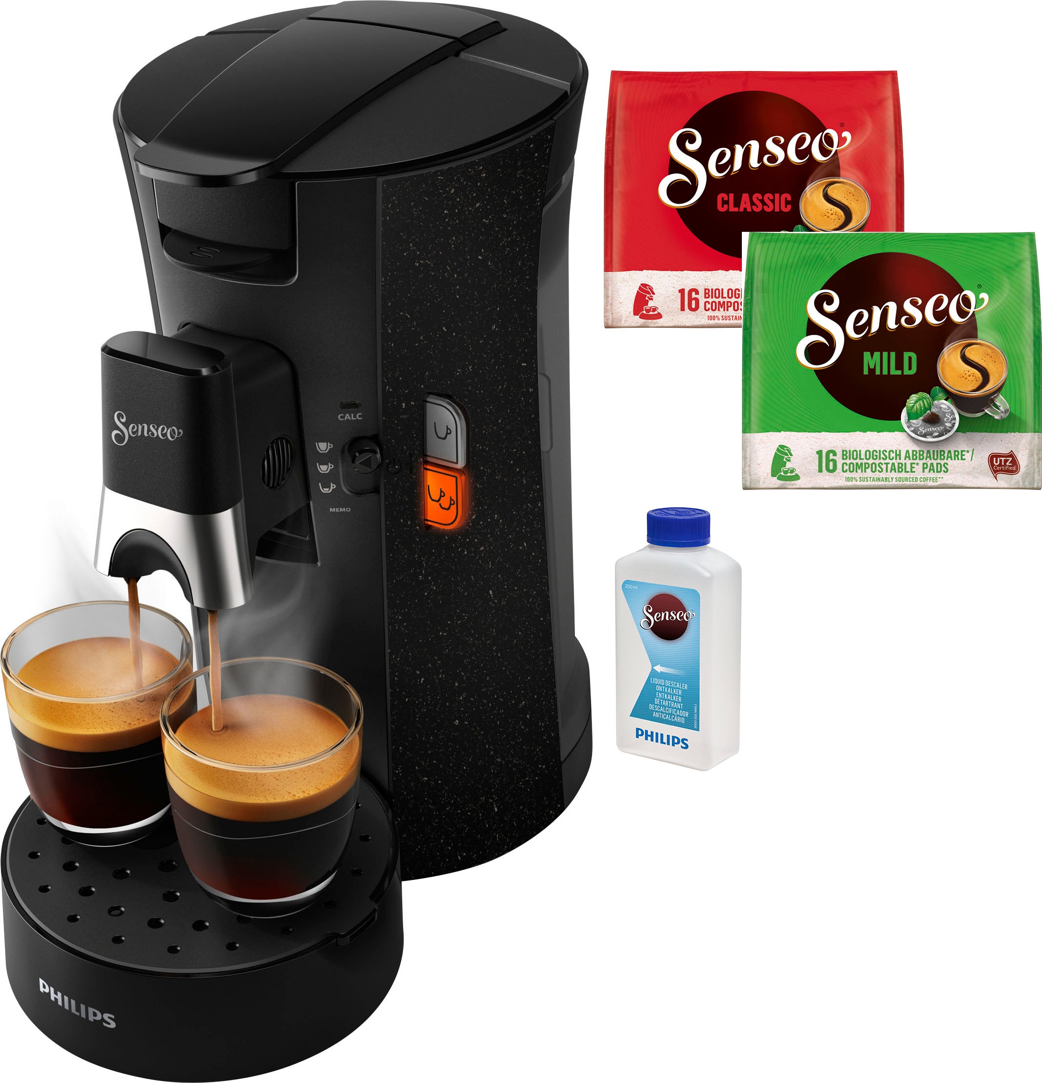 ECO Kaffeepadmaschine +3 (Wert kaufen recyceltem Memo-Funktion, aus CSA240/20, Senseo Gratis-Zugaben 37% Kaffeespezialitäten, Plastik«, Philips €14,-UVP) »Select