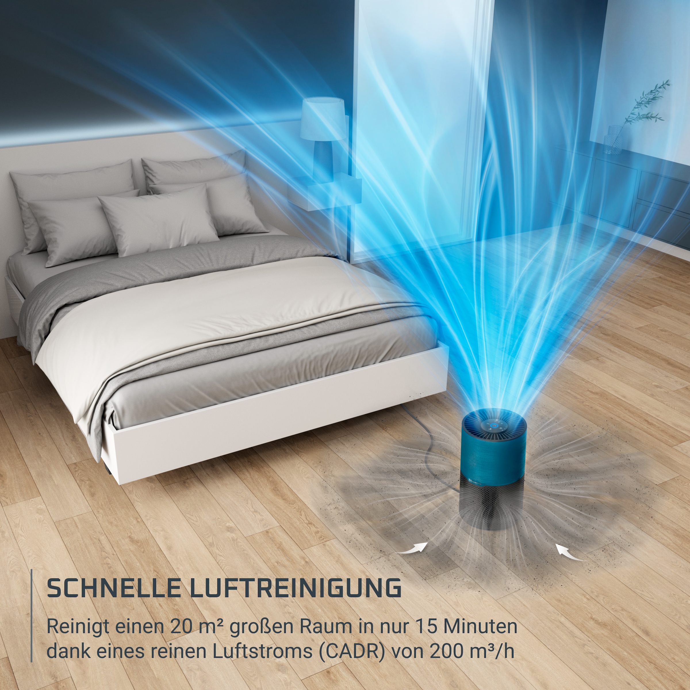 Rowenta Luftreiniger »Pure Air Compact, Echtzeit-Luftqualitätsanzeige« für 52 qm Räume 3-in-1 Filterung, Energieeffizienter Luftreiniger mit Digitalmotor