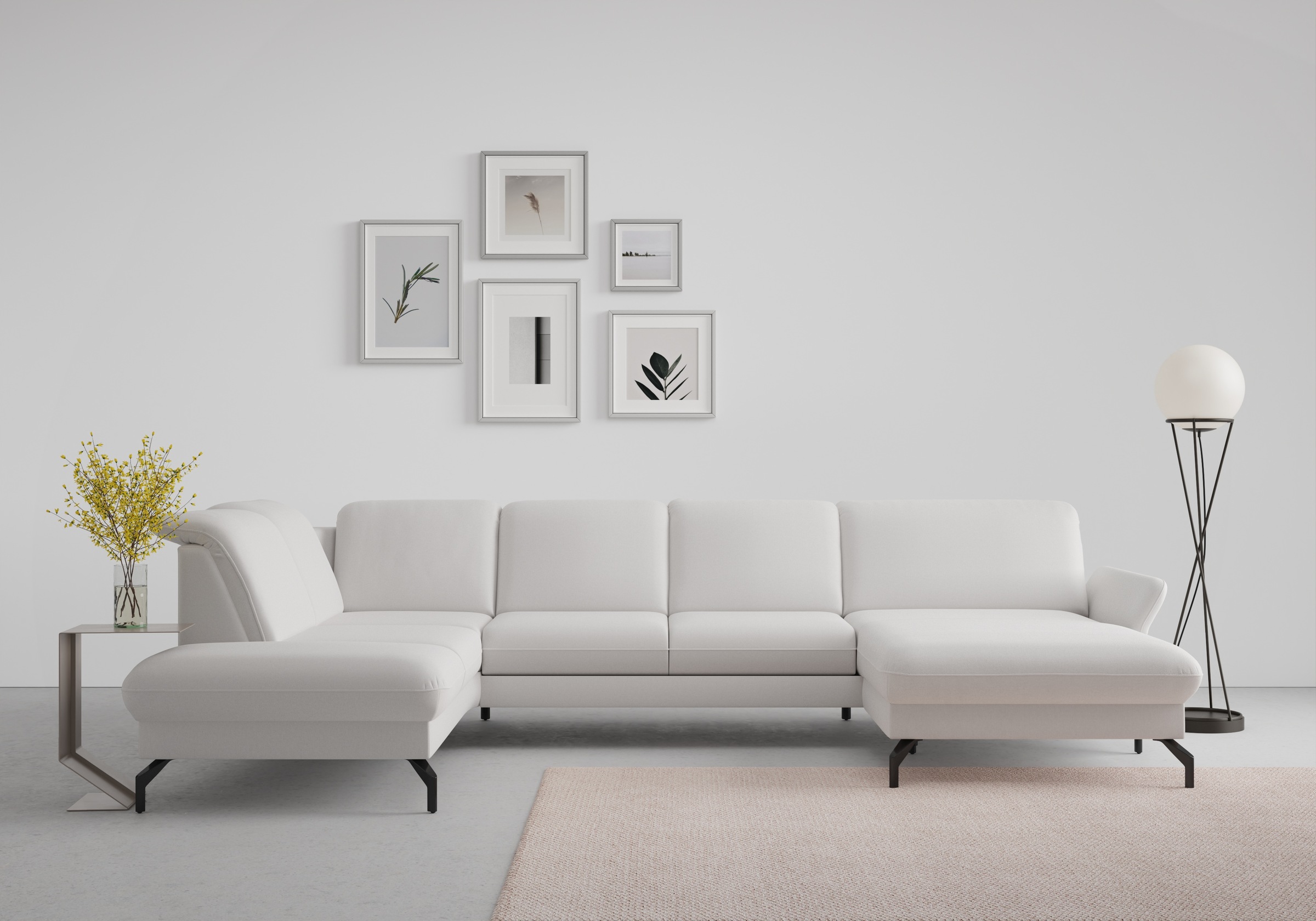 sit&more Wohnlandschaft »Fashion U-Form«, wahlweise mit Kopfteilverstellung, Vorziehsitz, motorisch, Metallfüße