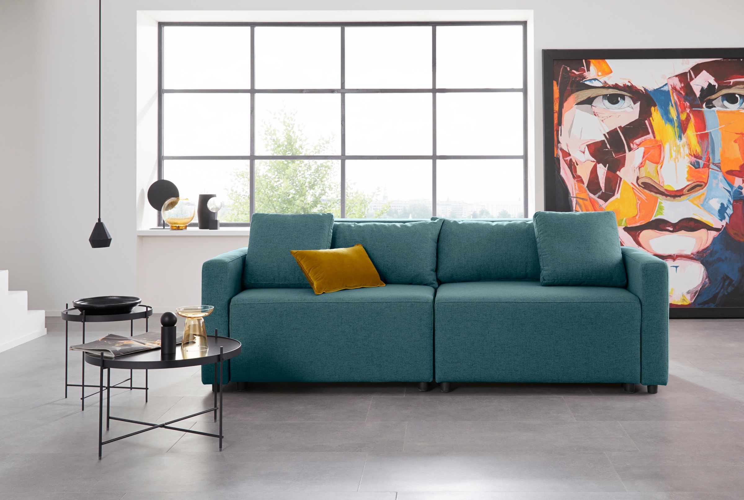 Home affaire 2-Sitzer »Marva 2tlg.« beide Elemente ausziehbar für Bettfunkt günstig online kaufen