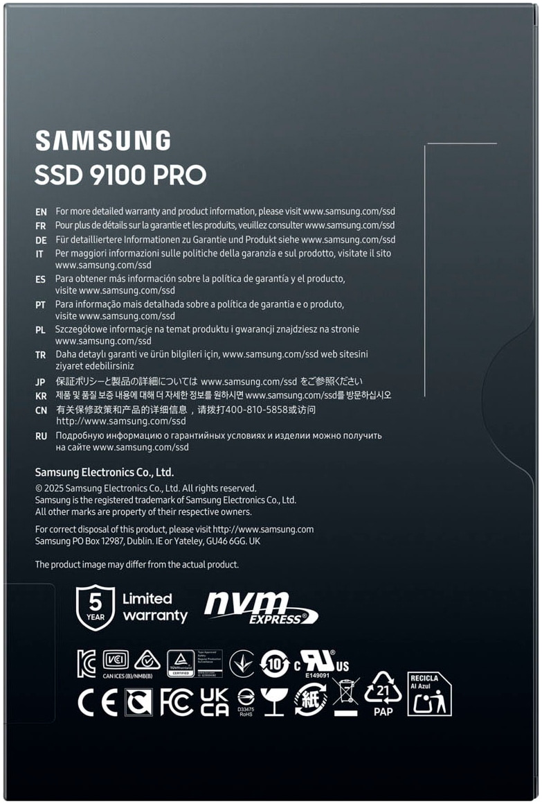 Samsung interne Gaming-SSD »9100 PRO SSD 1TB«, Anschluss M.2 PCIe