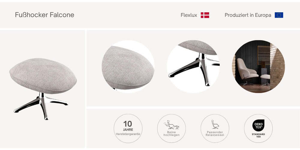 FLEXLUX Fußhocker »Falcone, Fußstütze zum Loungen, Entspannung der Extrakla günstig online kaufen