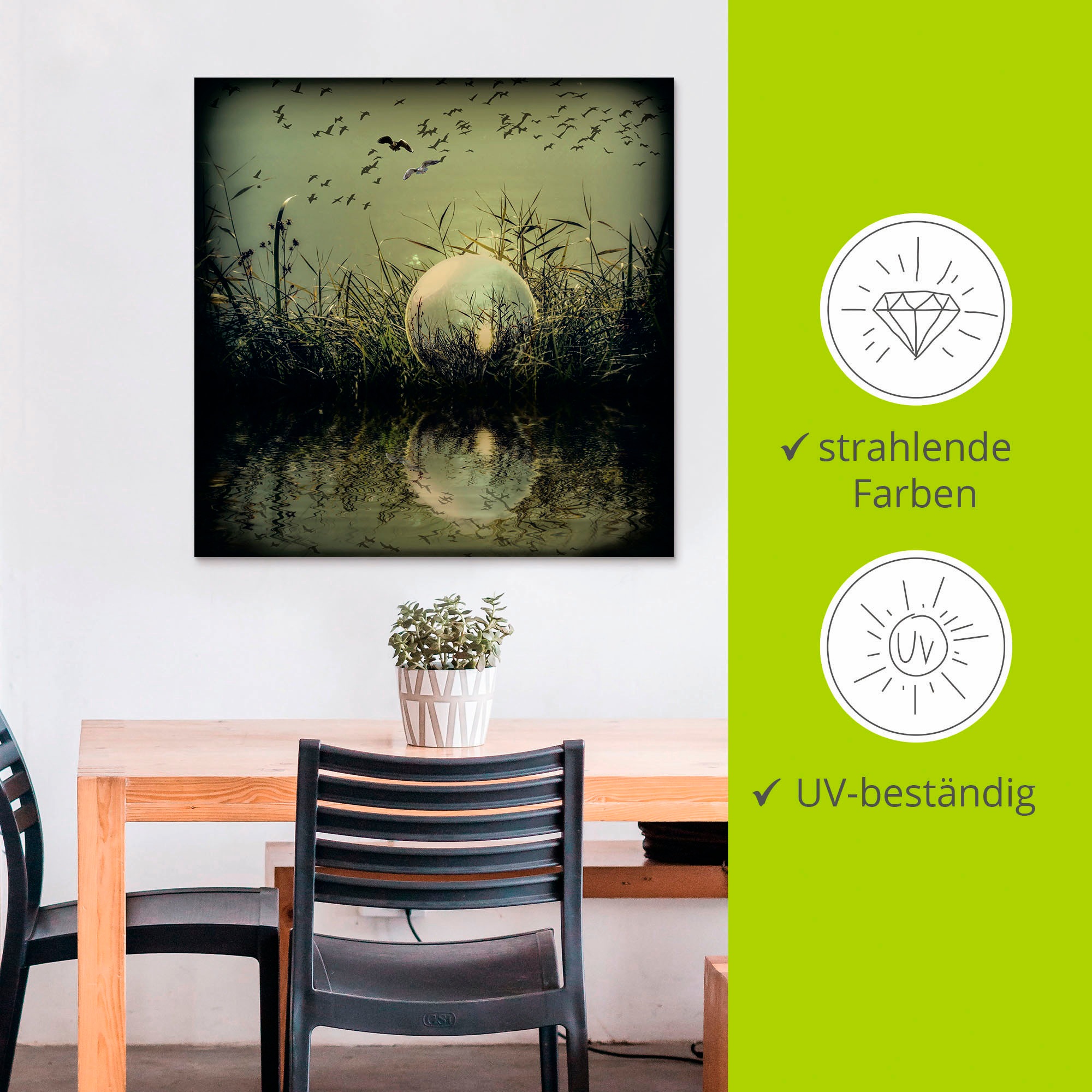 Artland Wandbild »In der Glaskugel - Mystische Au«, Landschaften, (1 St.), als Alubild, Outdoorbild, Leinwandbild, Poster in verschied. Größen