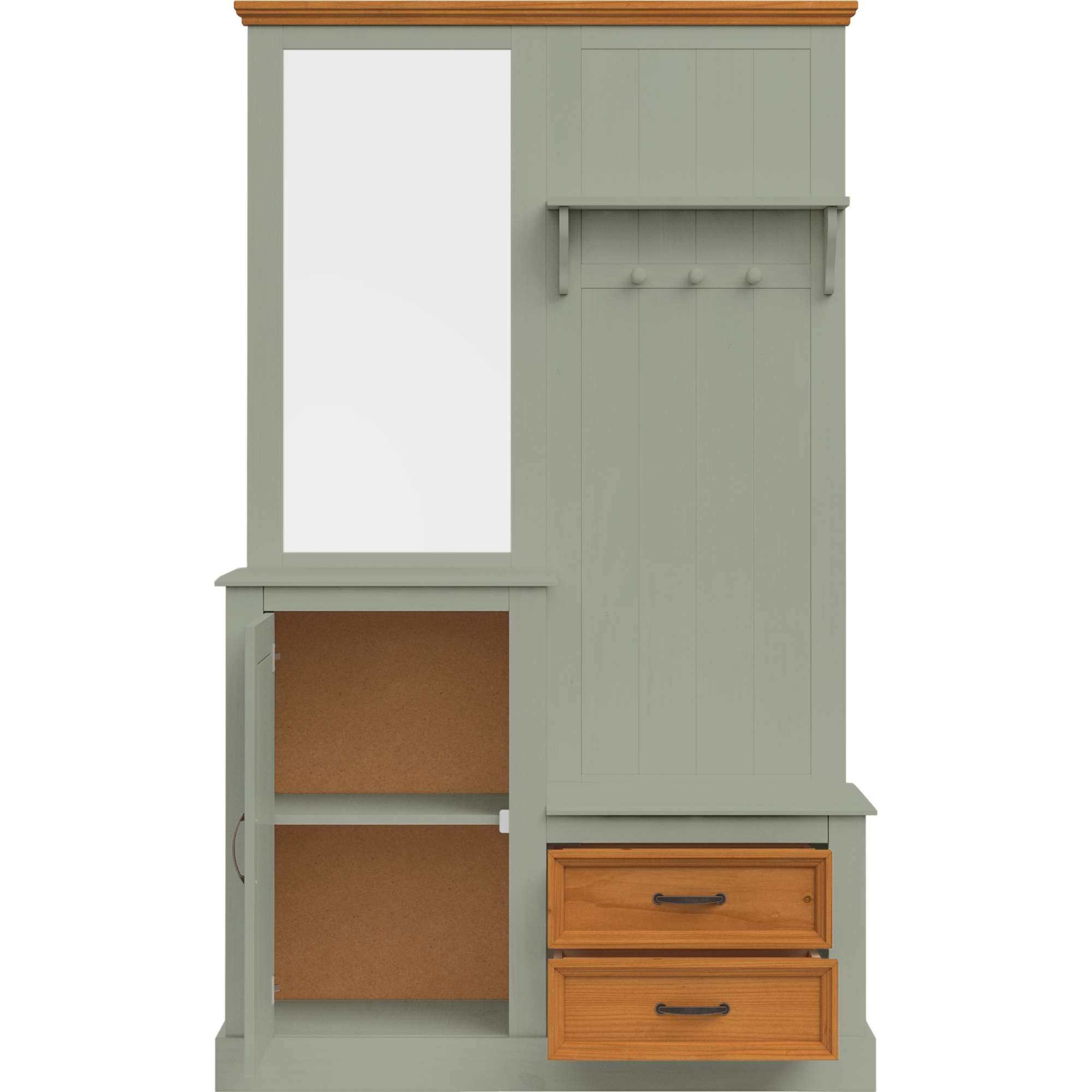 Home affaire Garderobenschrank »Selma«, Kompaktgarderobe, mit Spiegel, Haken und Hutablage, Breite 110 cm
