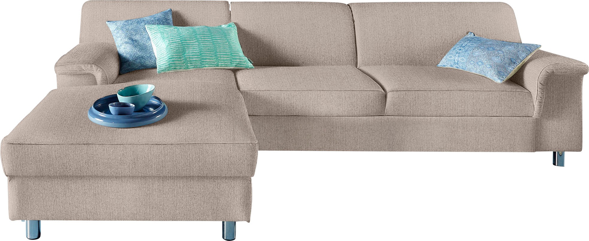 DOMO collection Ecksofa »Jamie, modern und elegant, Fußhöhe 9cm, L-Form,« w günstig online kaufen