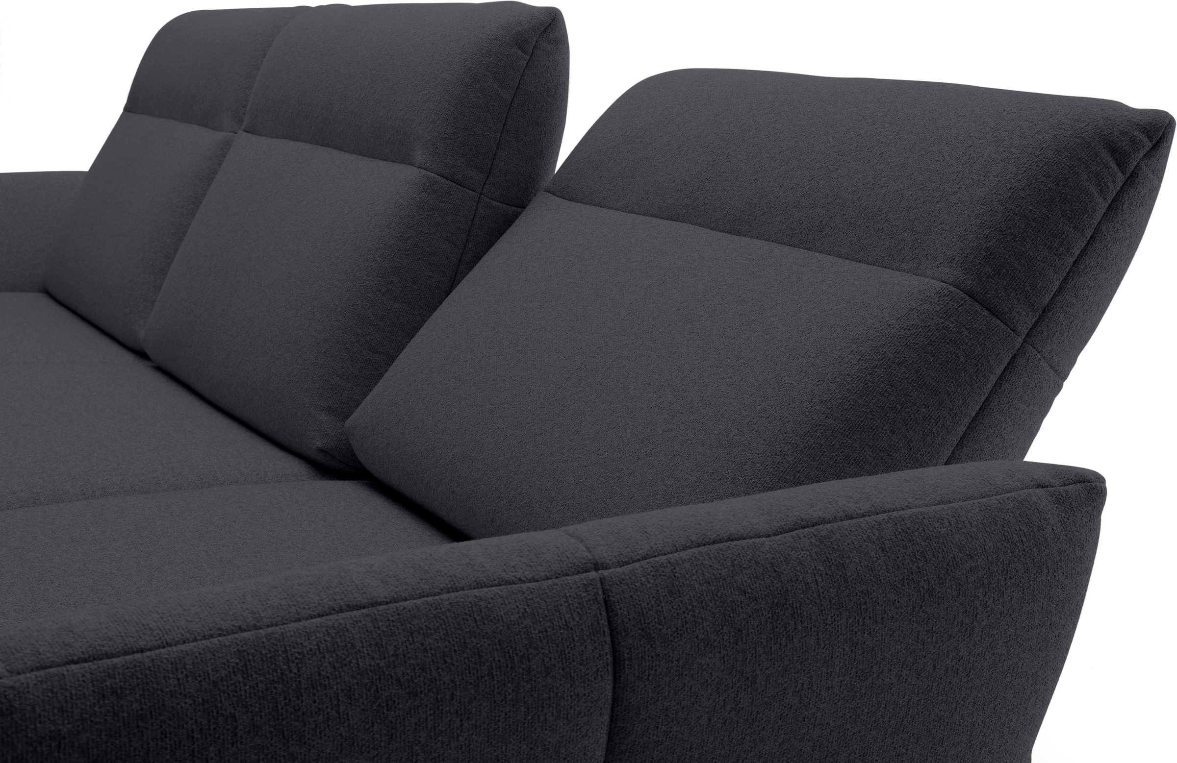 Creation BY ROLF BENZ Ecksofa »CR.460«, Sockel in Nussbaum, Winkelfüße in Umbragrau, Breite 318 cm