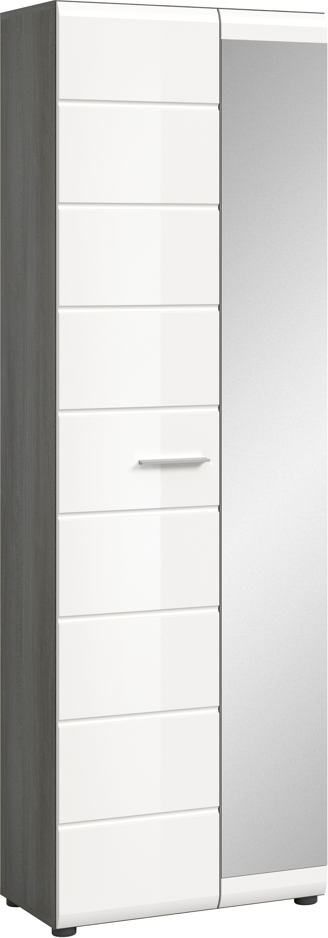 INOSIGN Garderobenschrank Rumba, Höhe 192 cm, 1 Hochglanz Tür, 1 Spiegeltür günstig online kaufen