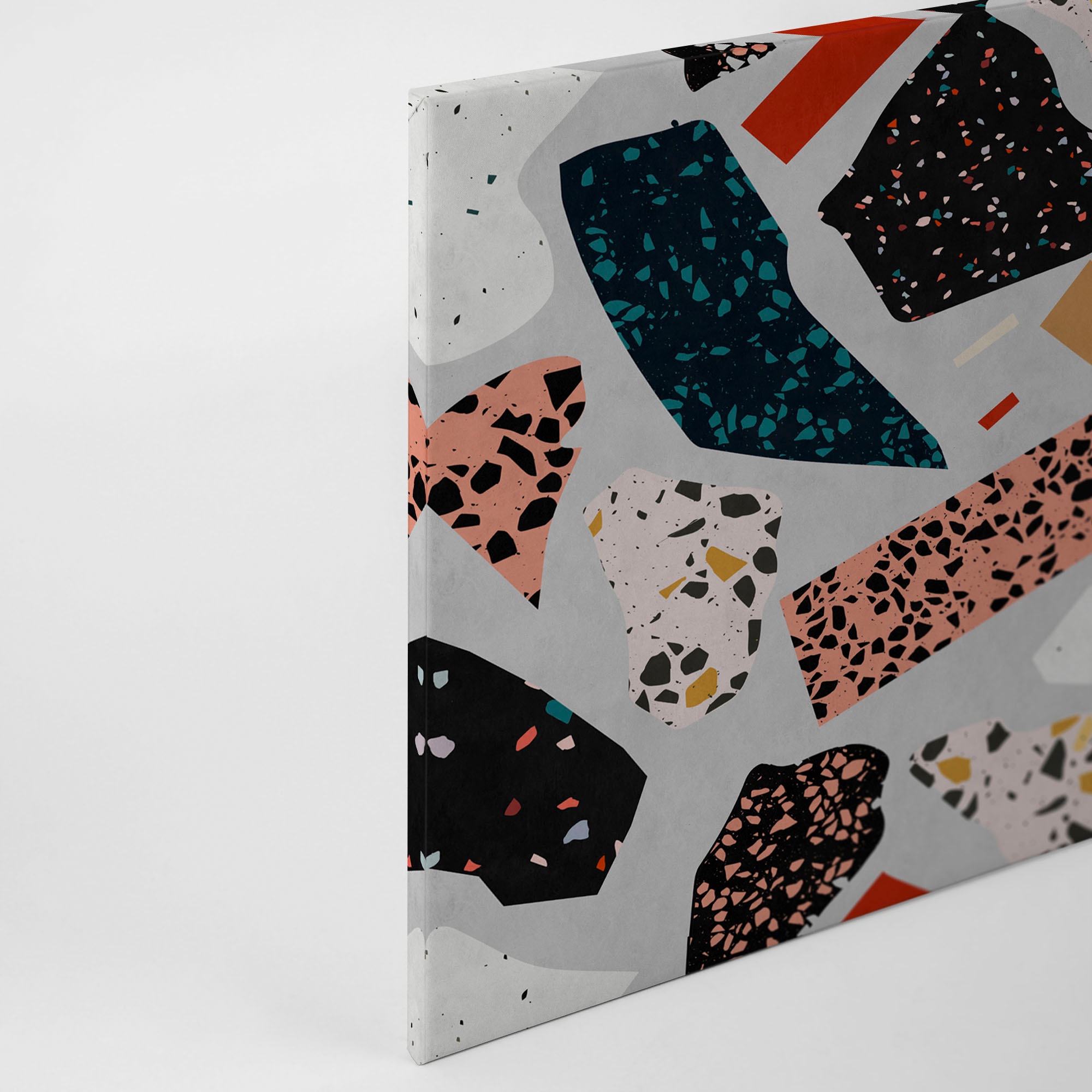 A.S. Création Leinwandbild »terrazzo«, Kunst-Abstrakt-Kinder, (1 St.), Keilrahmen Bild Abstrakt Bunt Grau Leinwand-Bild Wohnzimmer modern