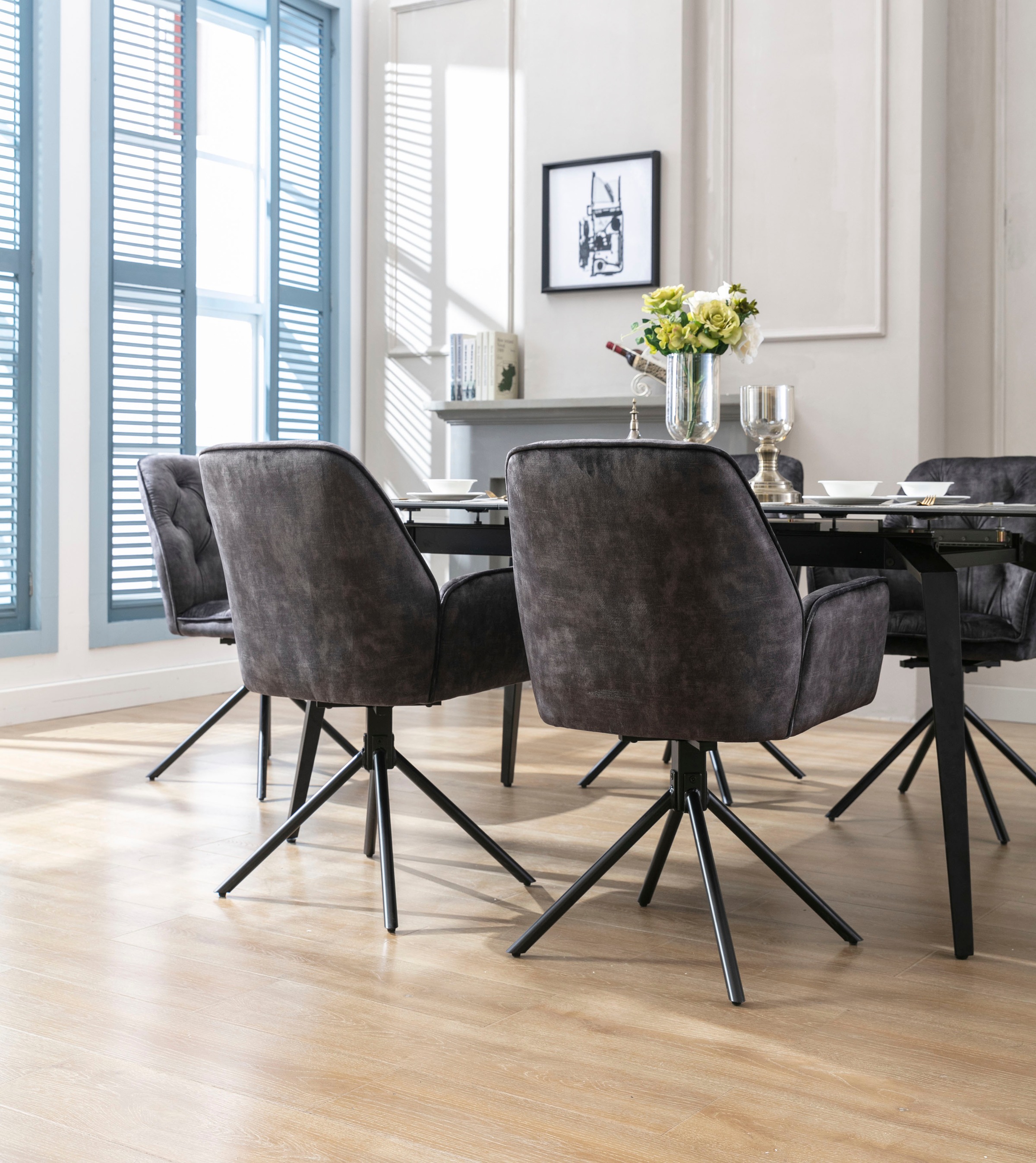 byLIVING Esszimmerstuhl »Sarina« (Set) 2er-Set, hochwertiger Vintage-Samt B günstig online kaufen