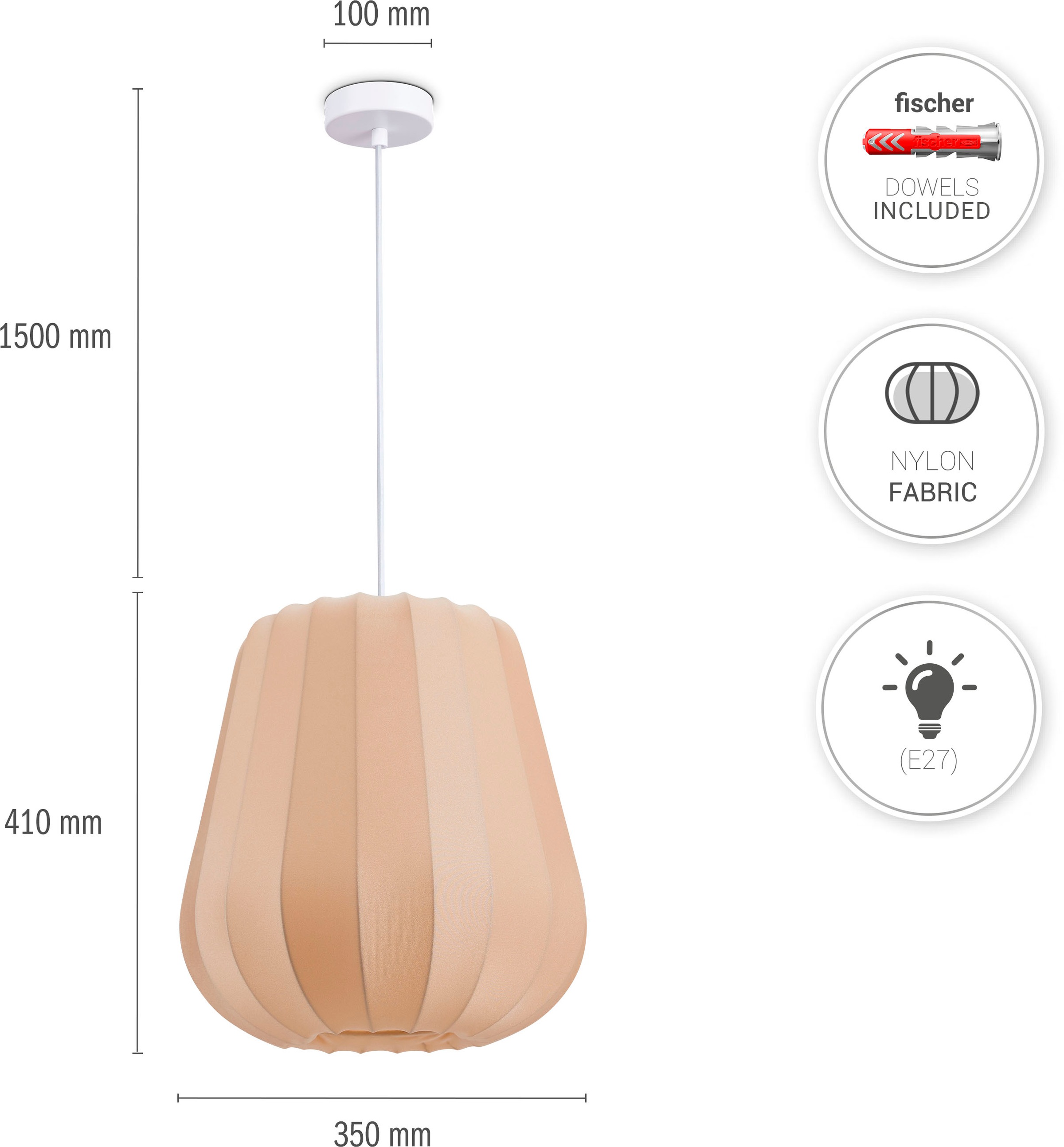 Paco Home Pendelleuchte »HUGO PD1« E27