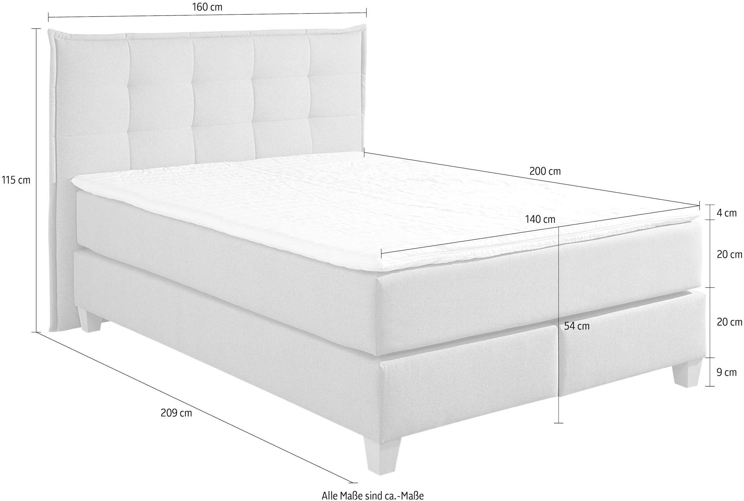 Home affaire Boxspringbett, inklusive Komfortschaum-Topper