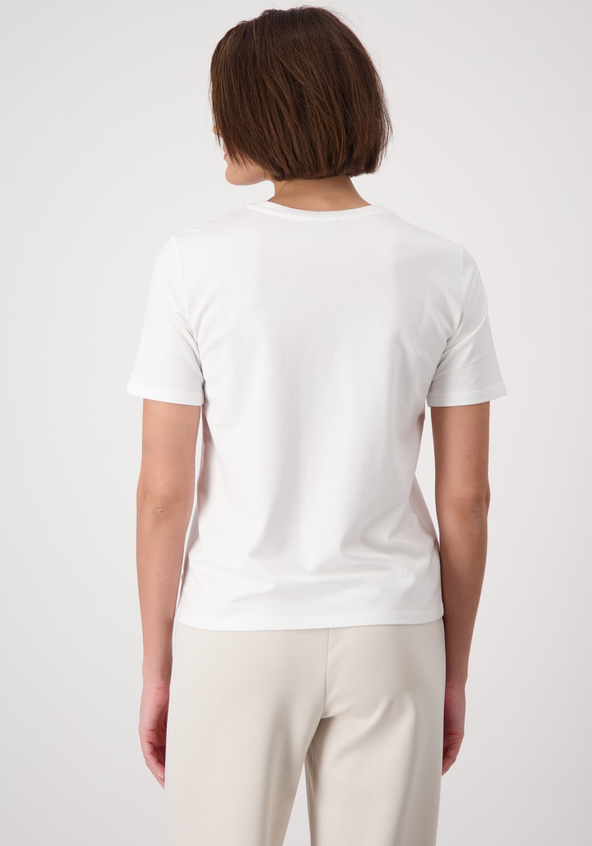 Monari Rundhalsshirt, mit Frontprint und Glitzernieten