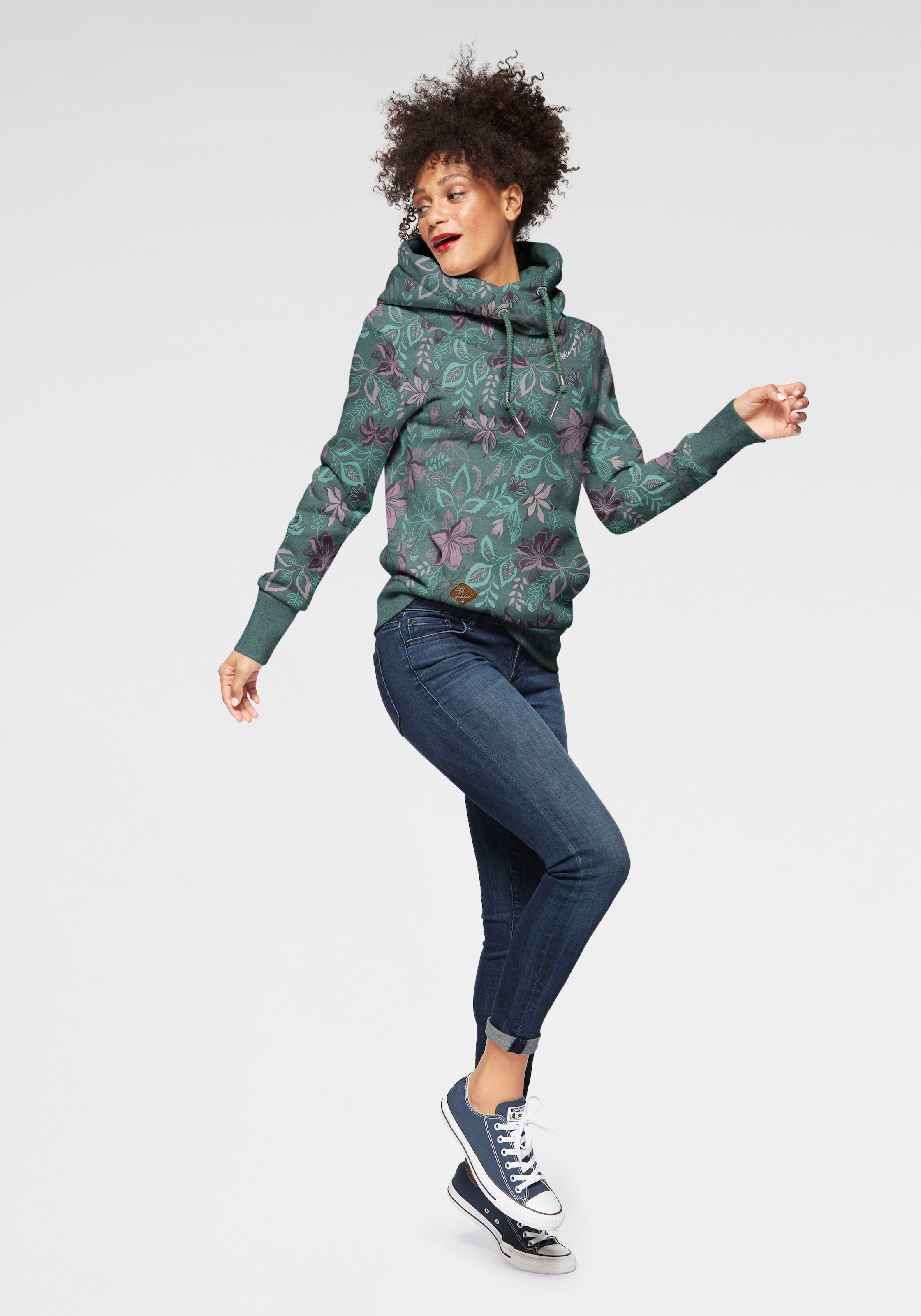 Ragwear Kapuzensweatshirt »GRIPY FLOWERS O«, Hoodie mit floralem All Over-Druck